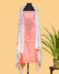 Peach Petal Floral Yoke Suit Set