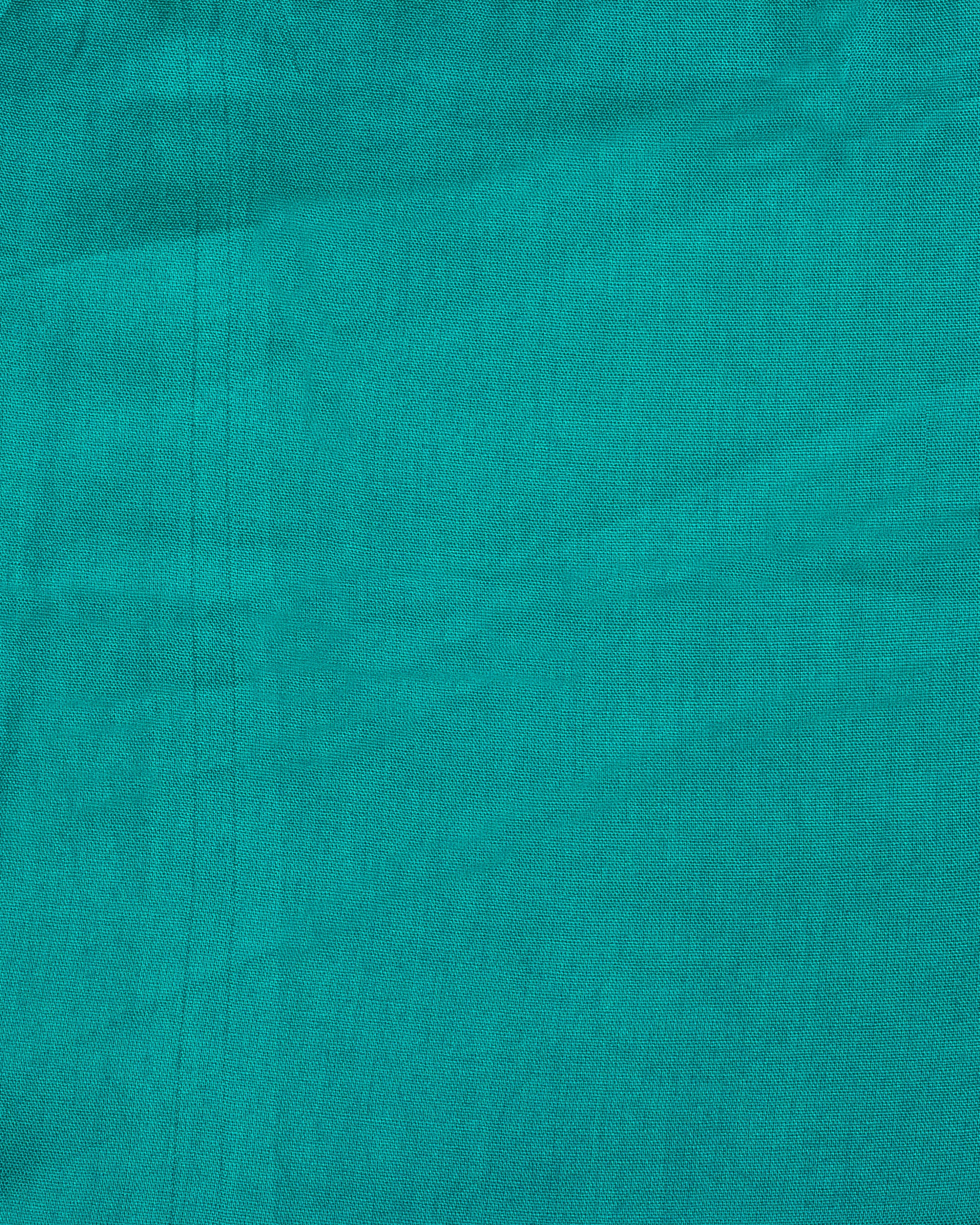 Teal Zigzag Floral Dress Material