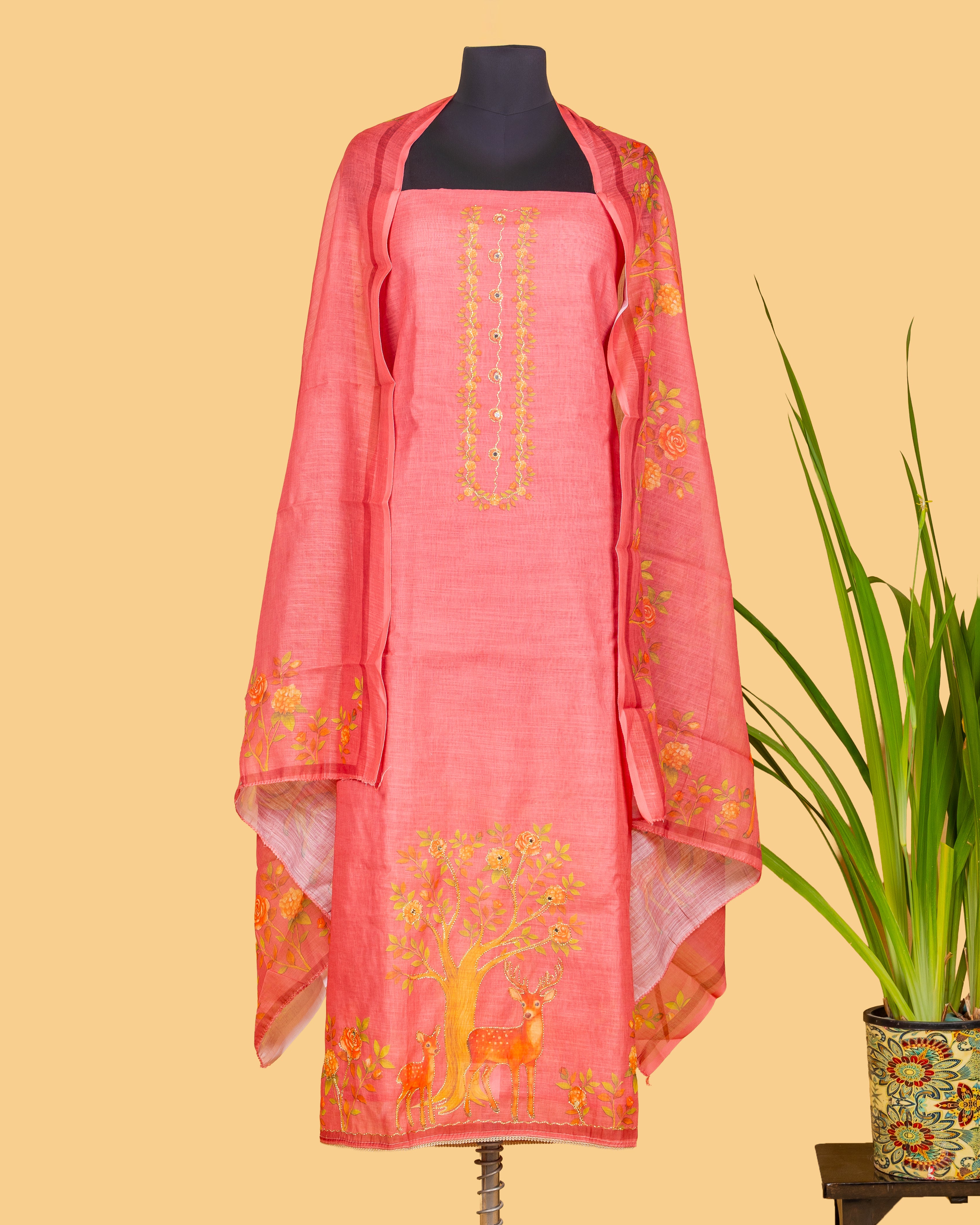 Deer & Blossom—Coral Set