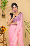 Blush Rosé Trail—Pure Chiffon Saree