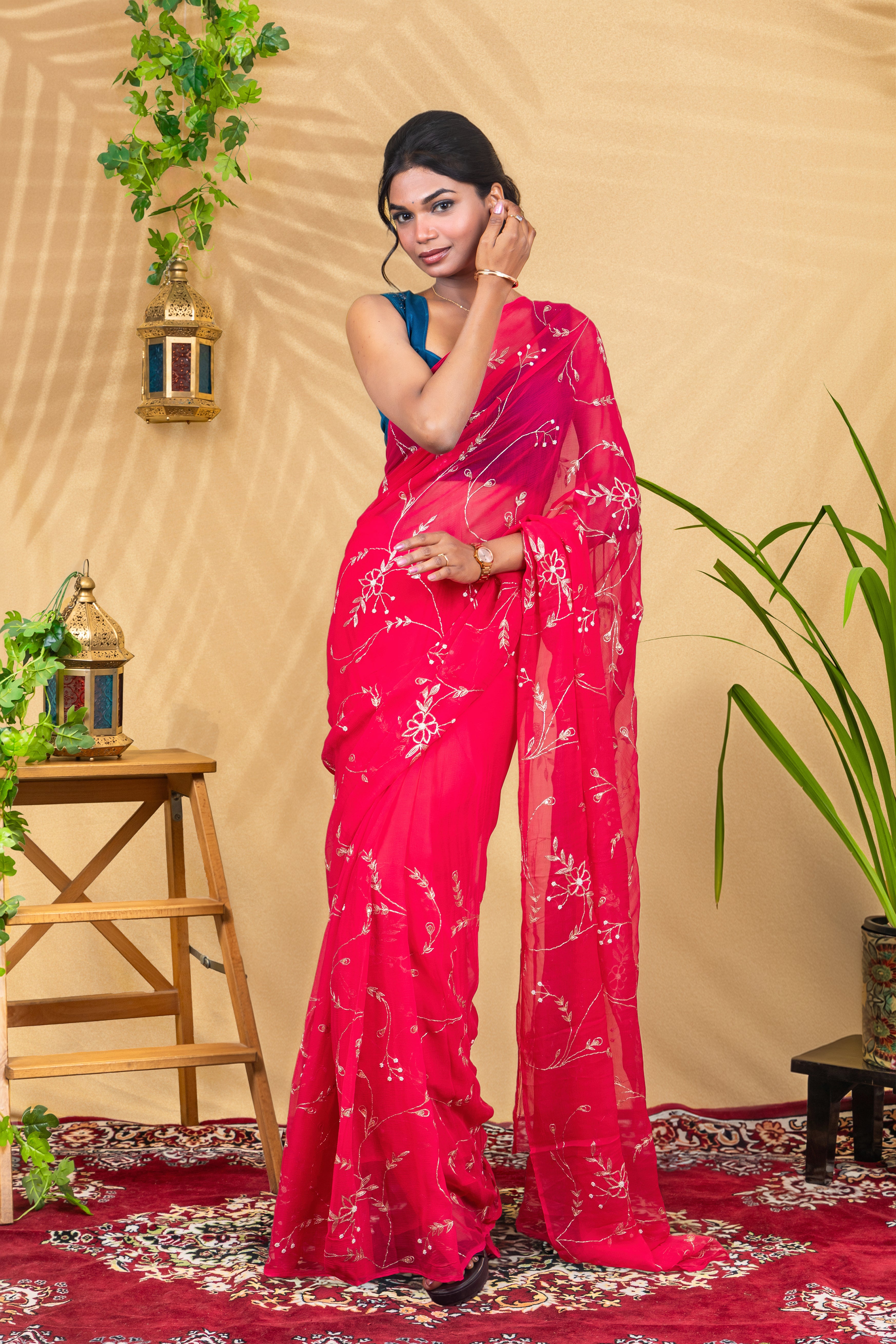 Petal & Pearl—Pure Chiffon Saree
