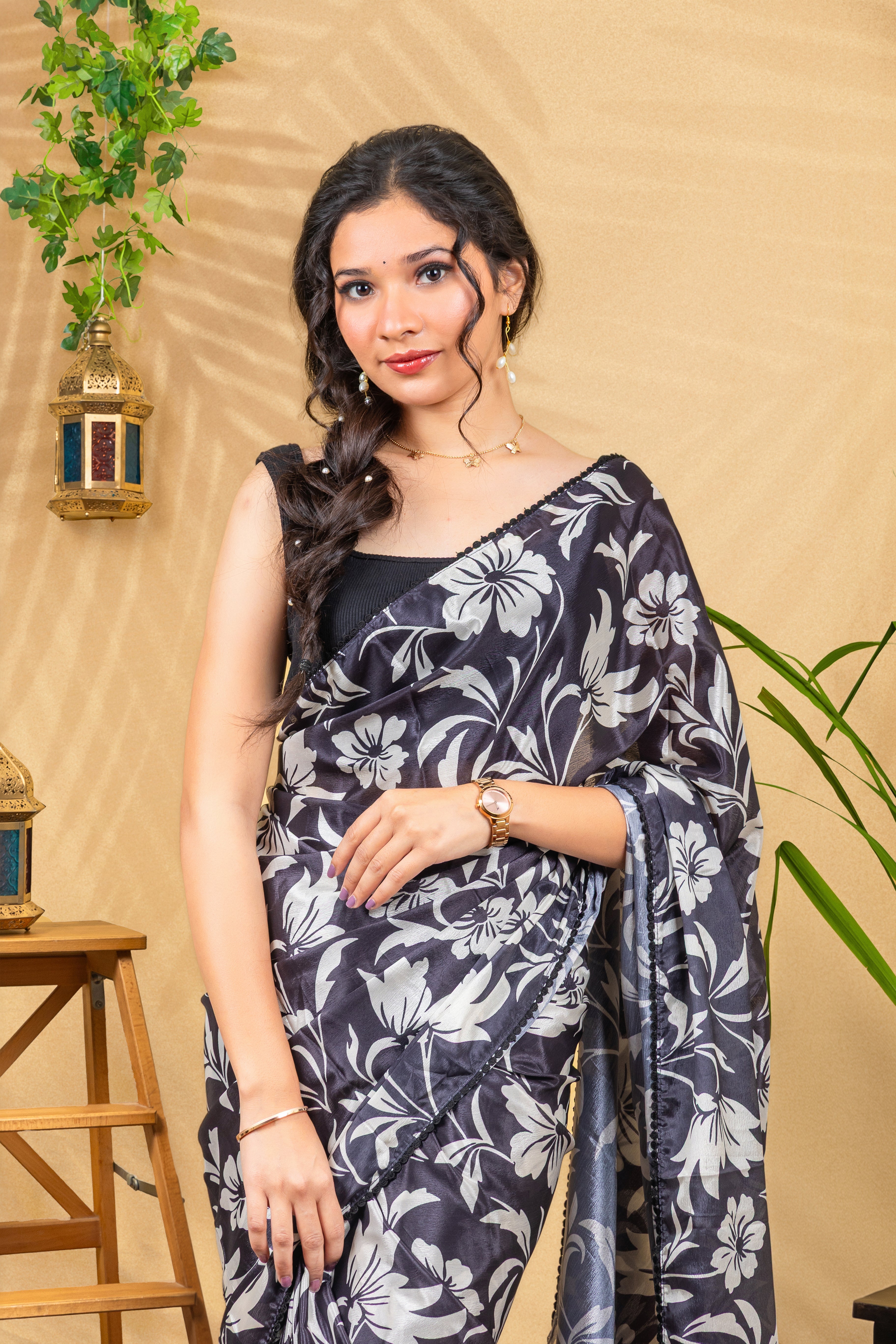 Monochrome Garden Saree