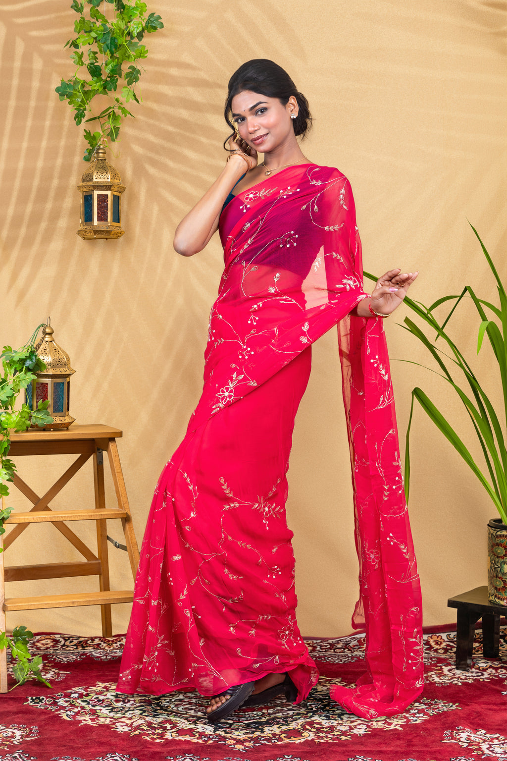 Petal & Pearl—Pure Chiffon Saree