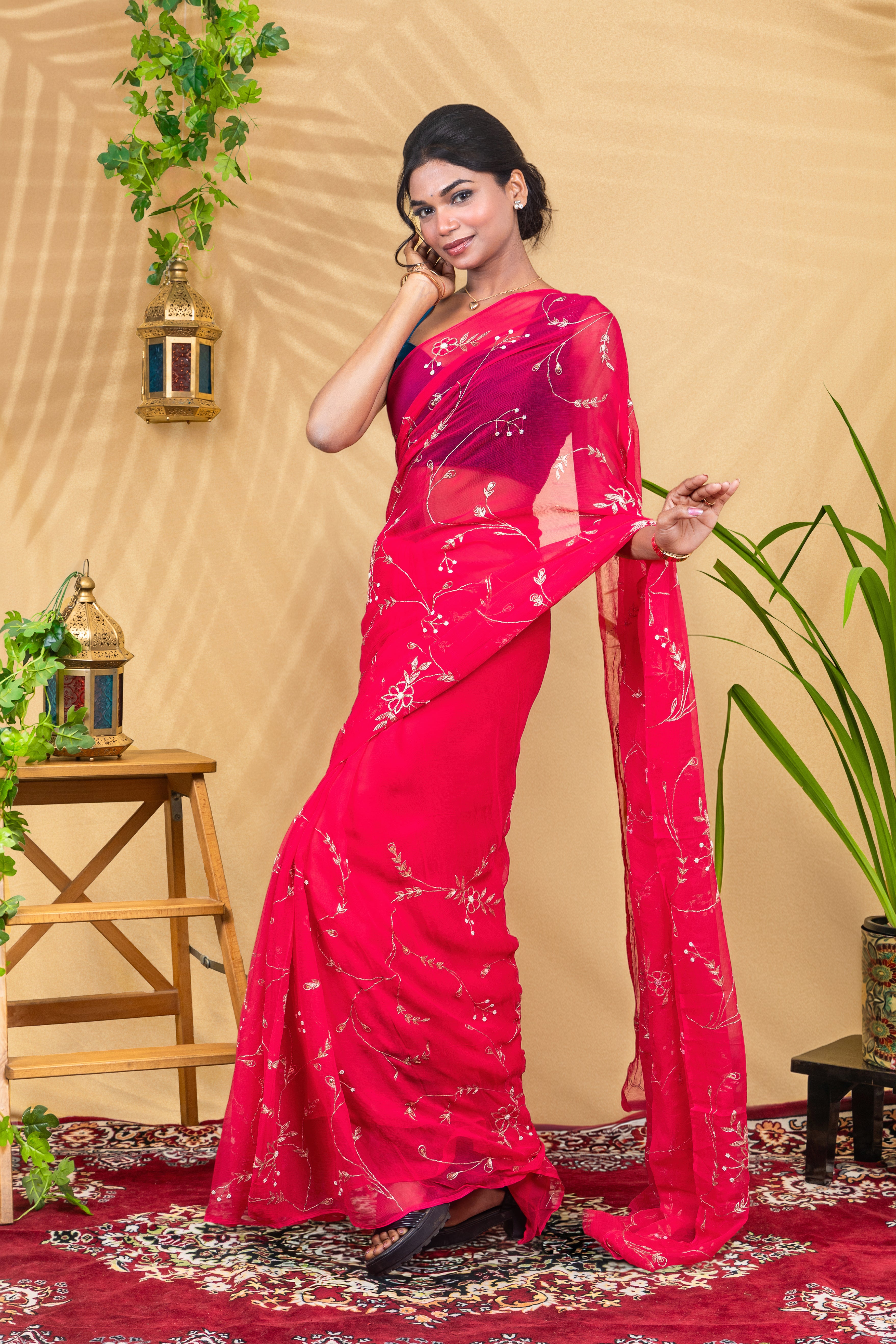 Petal & Pearl—Pure Chiffon Saree