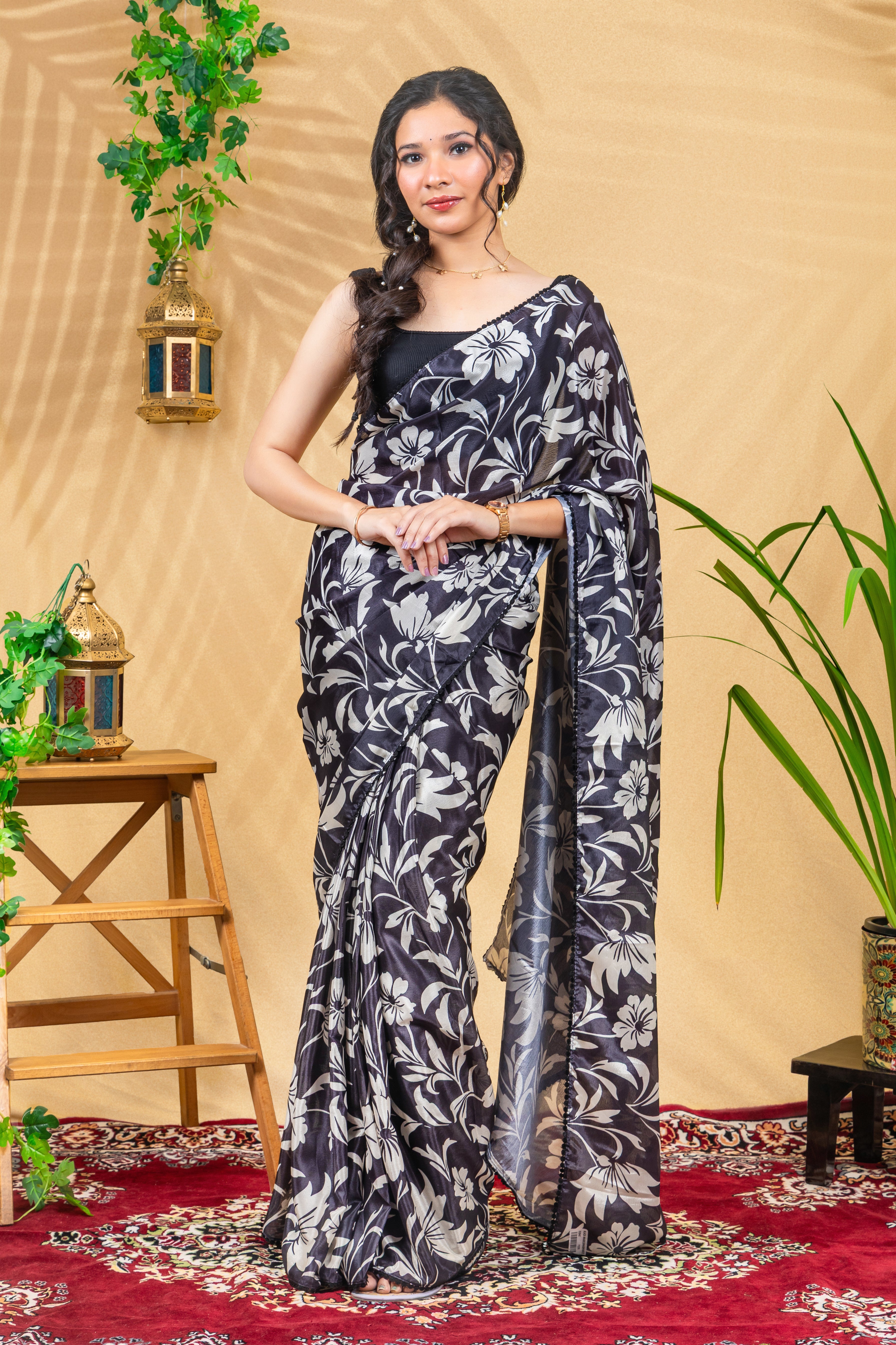 Monochrome Garden Saree