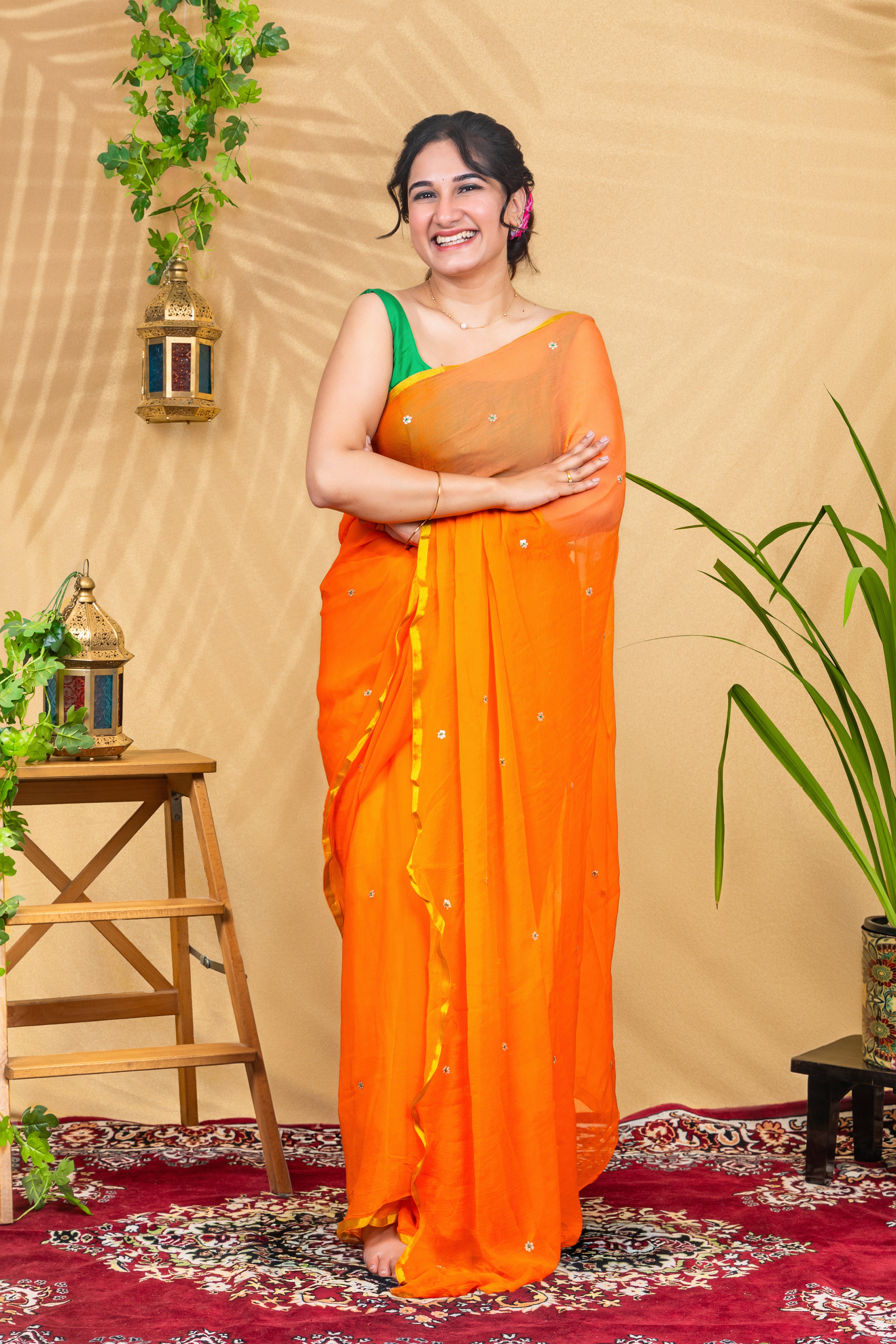 Kesari Drape—Pure Chiffon Saree