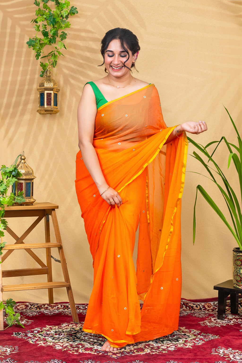Kesari Drape—Pure Chiffon Saree