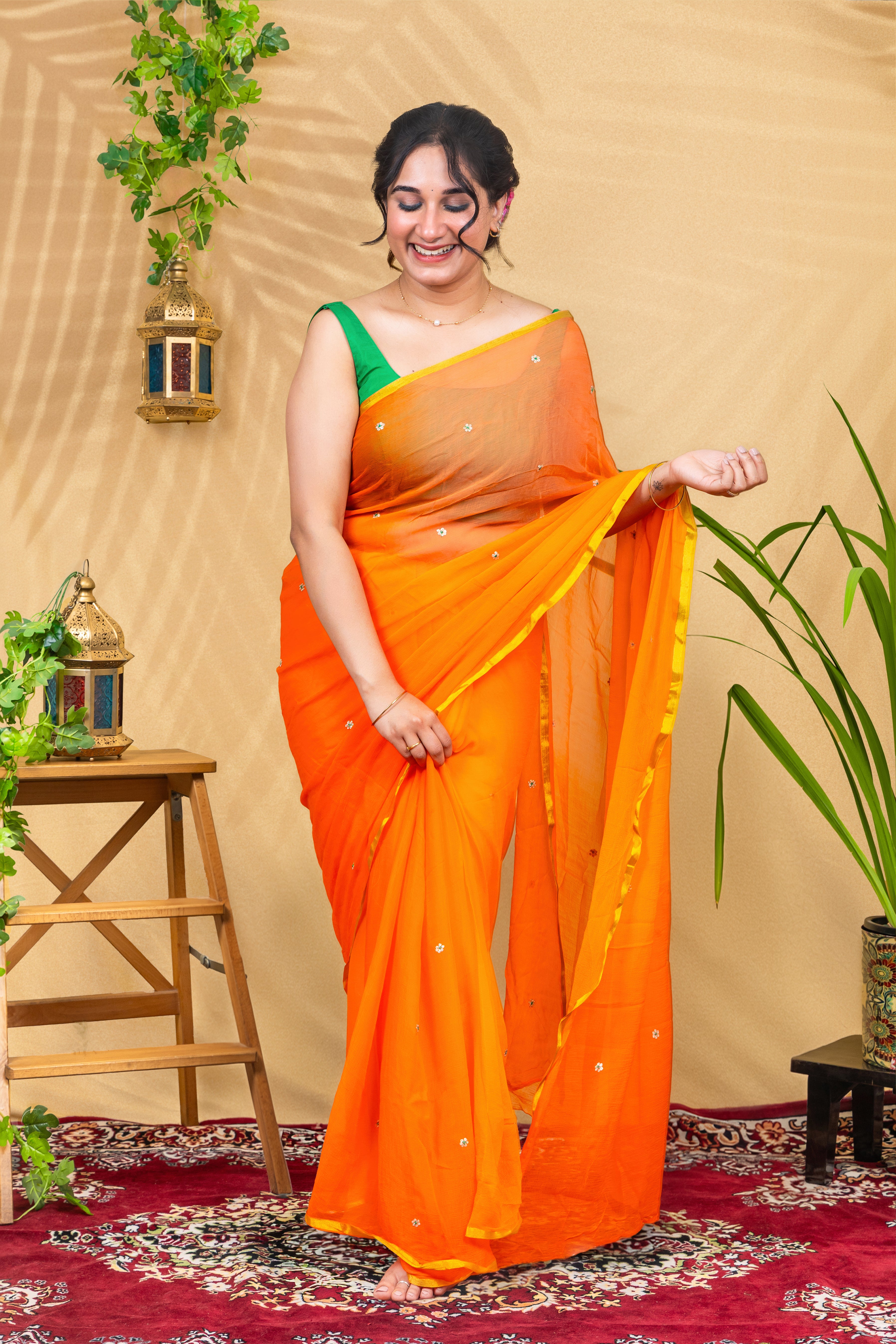 Kesari Drape—Pure Chiffon Saree