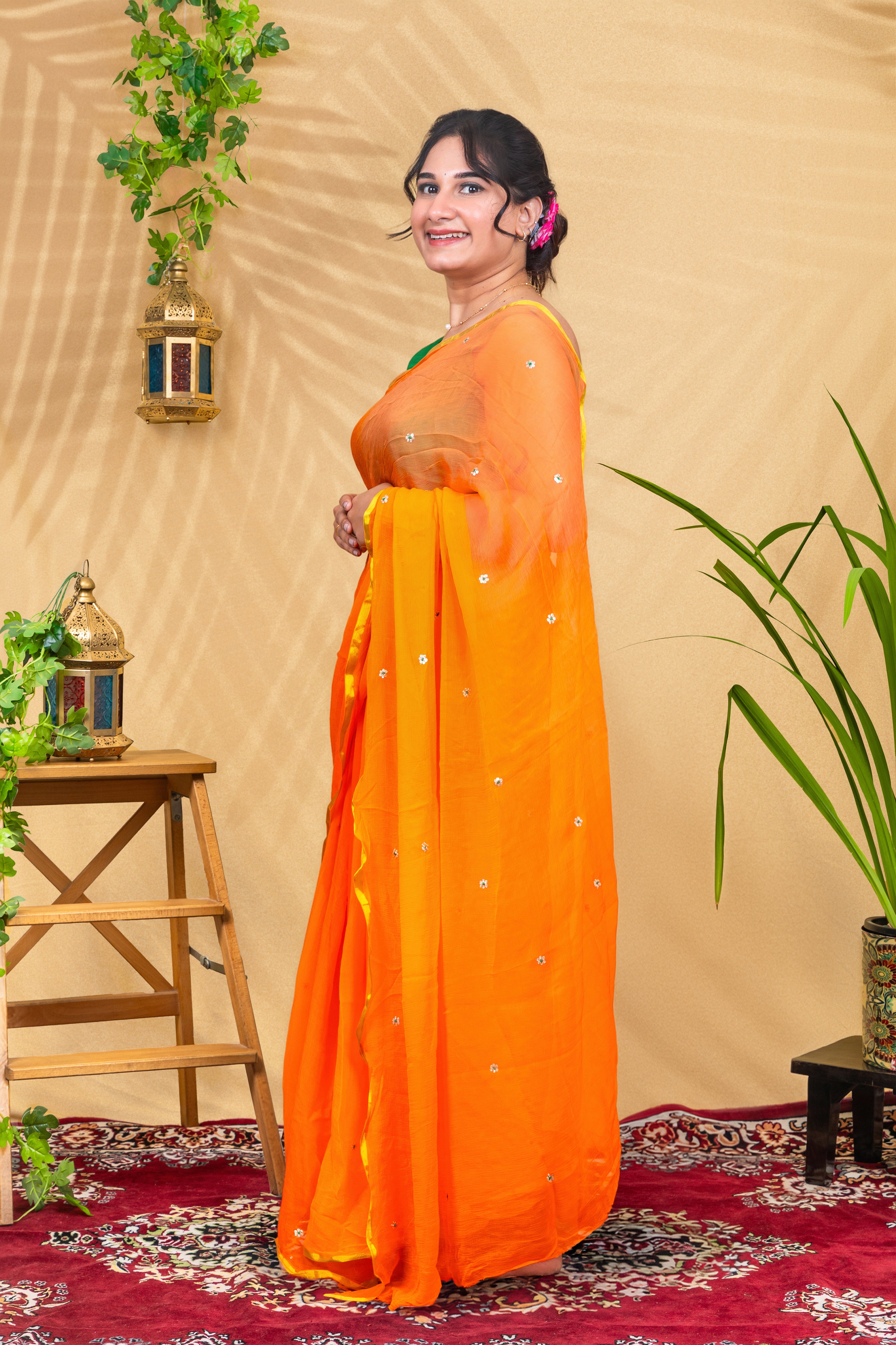 Kesari Drape—Pure Chiffon Saree