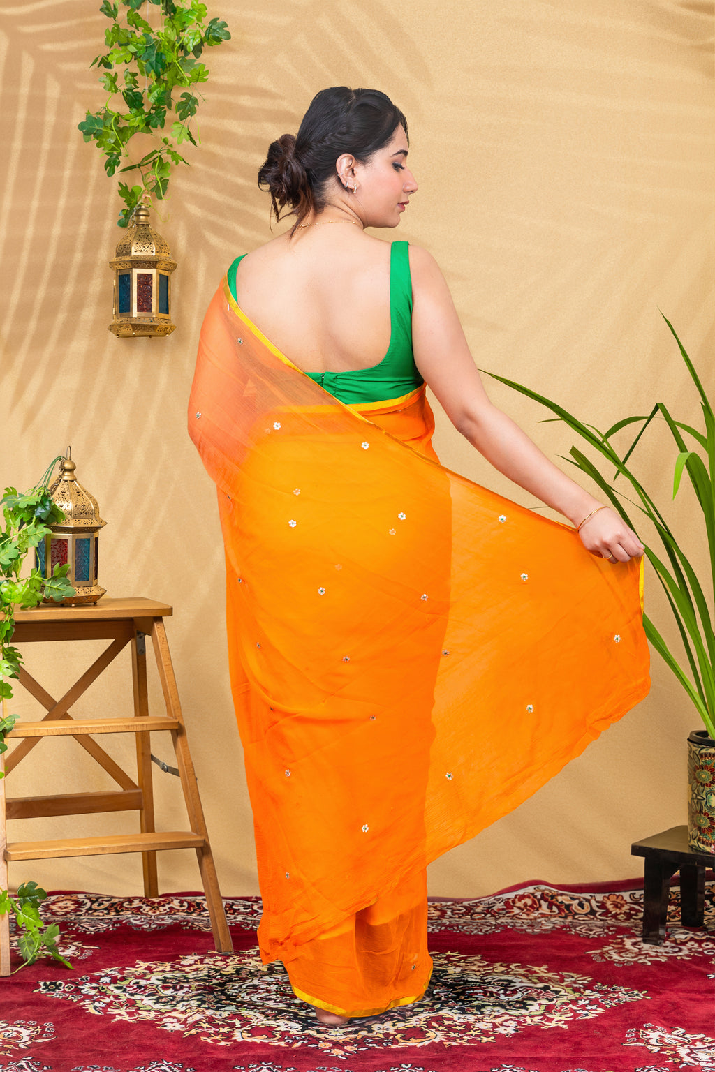 Kesari Drape—Pure Chiffon Saree