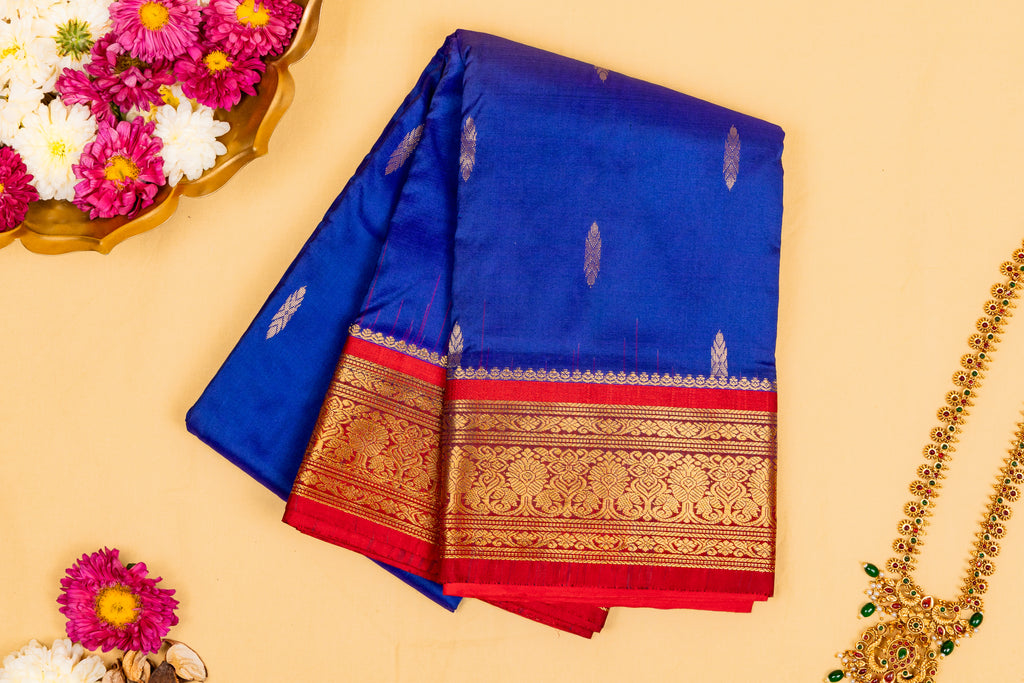 Neelam & Sindoor Kanjivaram Saree