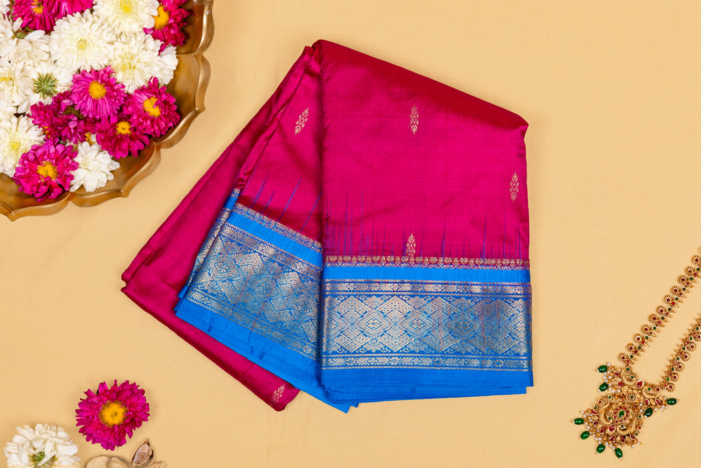 Utsav Rani Kanjivaram (Blue Zari Border)