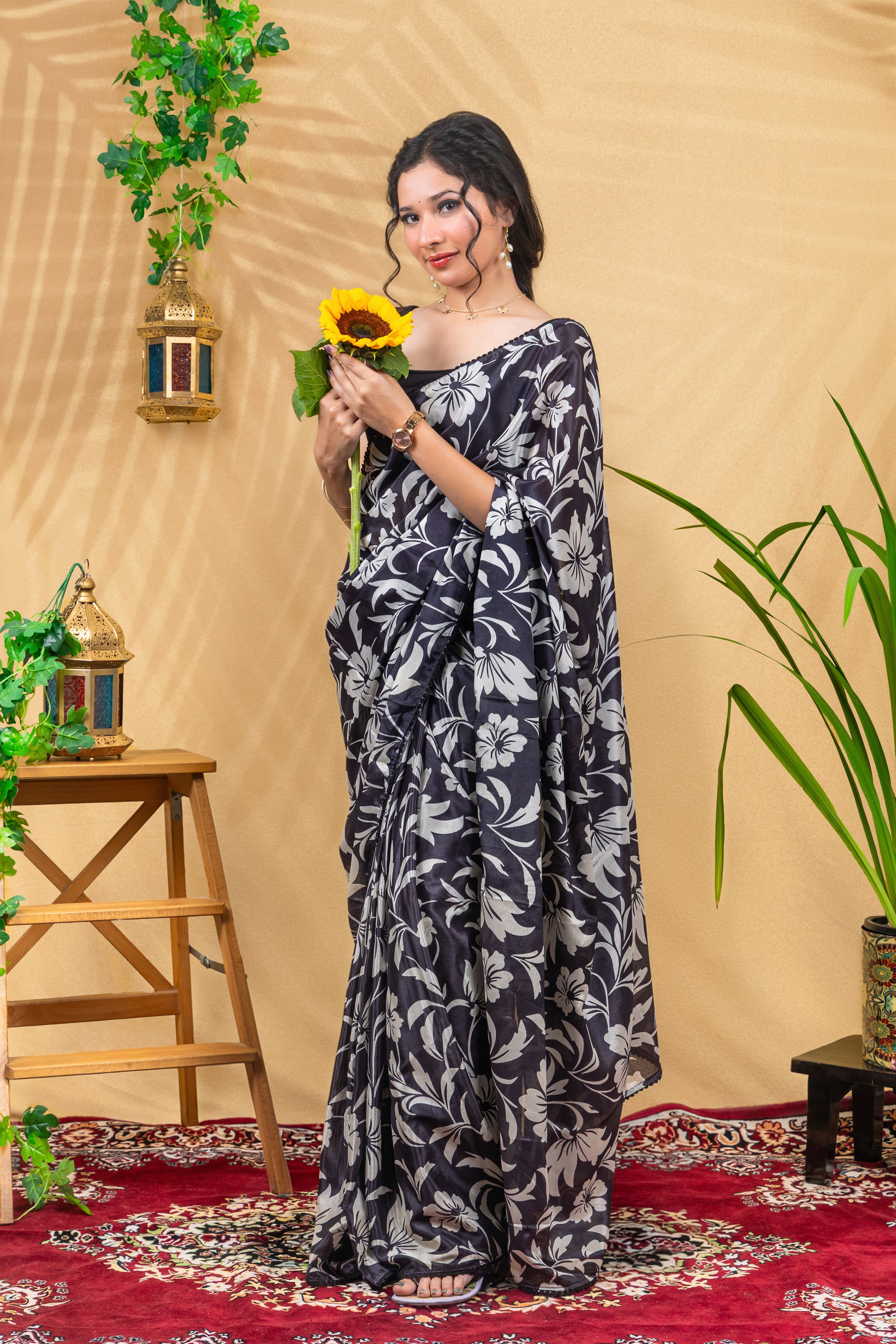 Monochrome Garden Saree