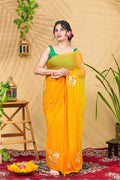Sunehri Phool Chiffon Saree