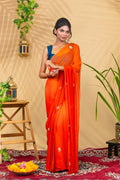 Gulmohar Glow Chiffon Saree