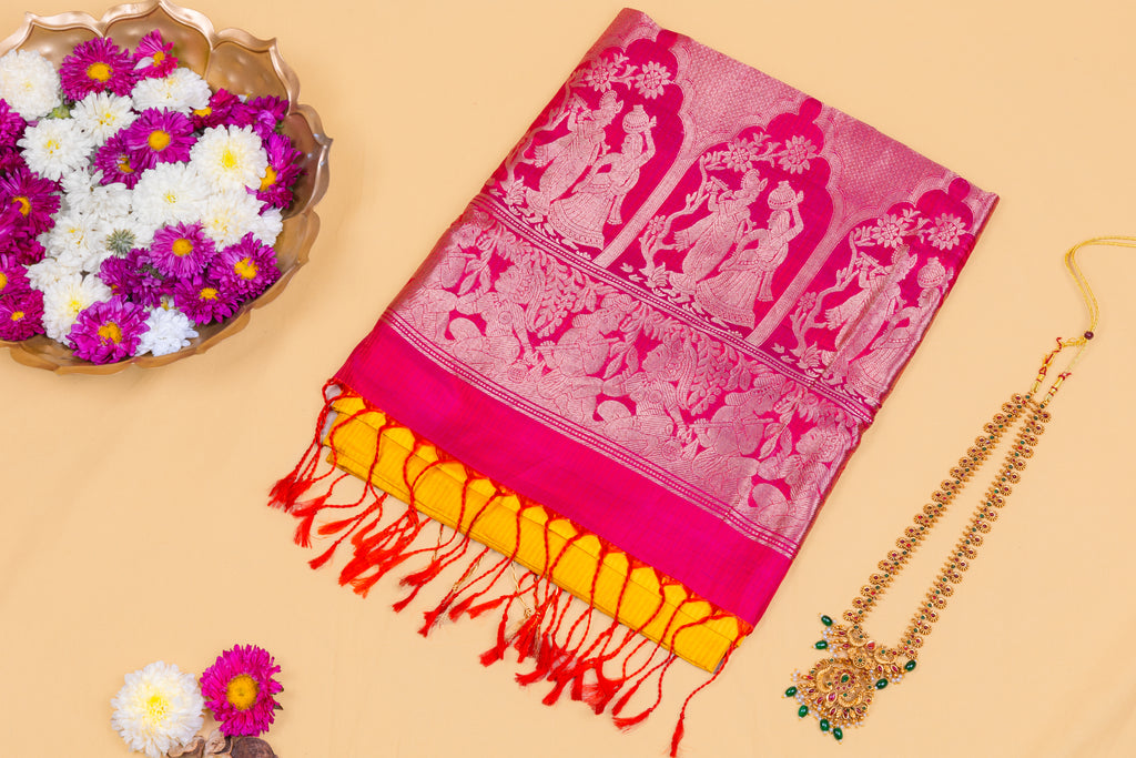 Gulabi Gold Pallu Silk Saree