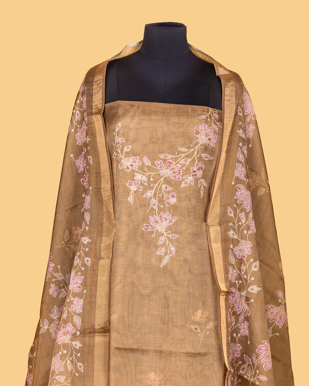 Honey Beige Floral Elegance