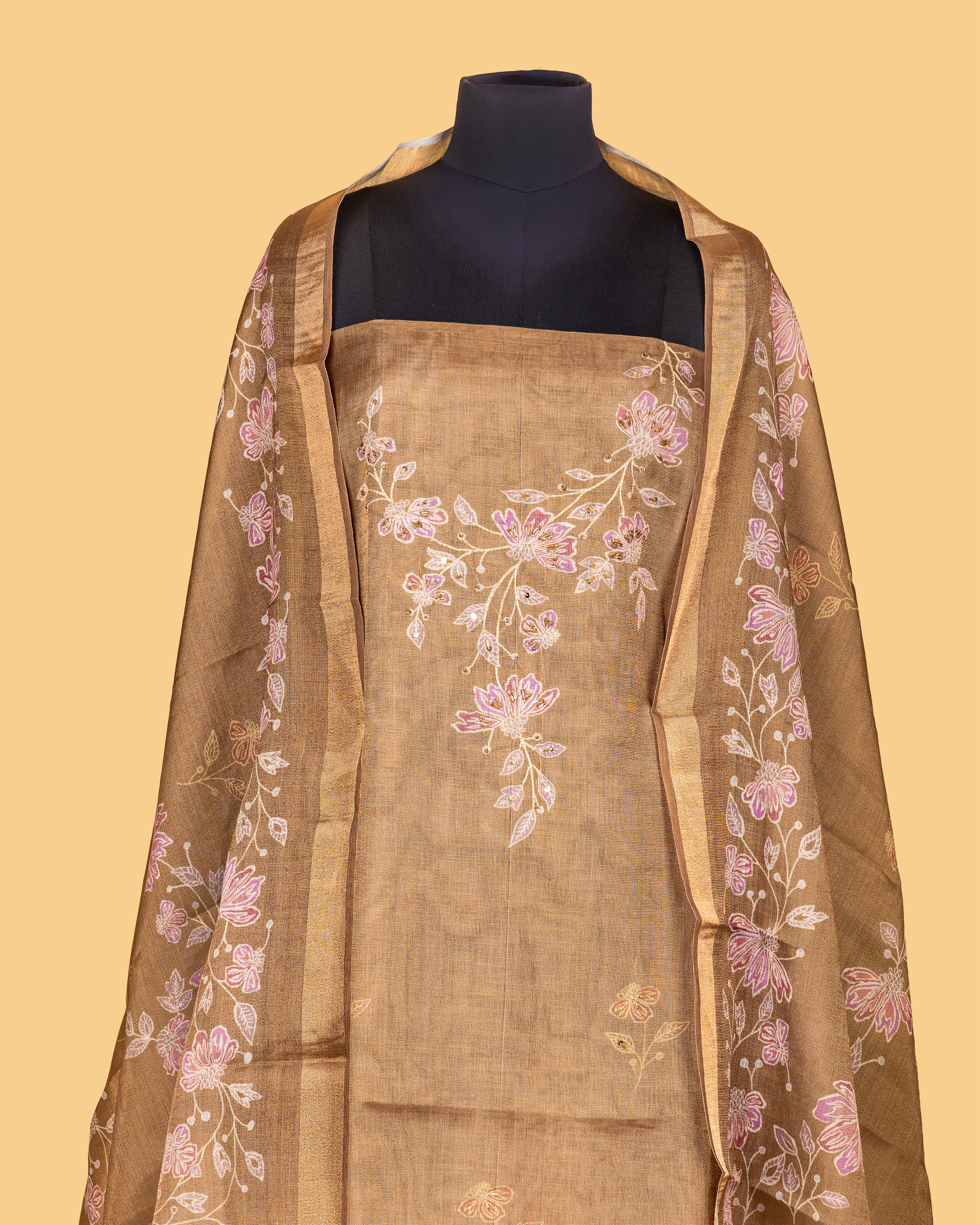 Honey Beige Floral Elegance