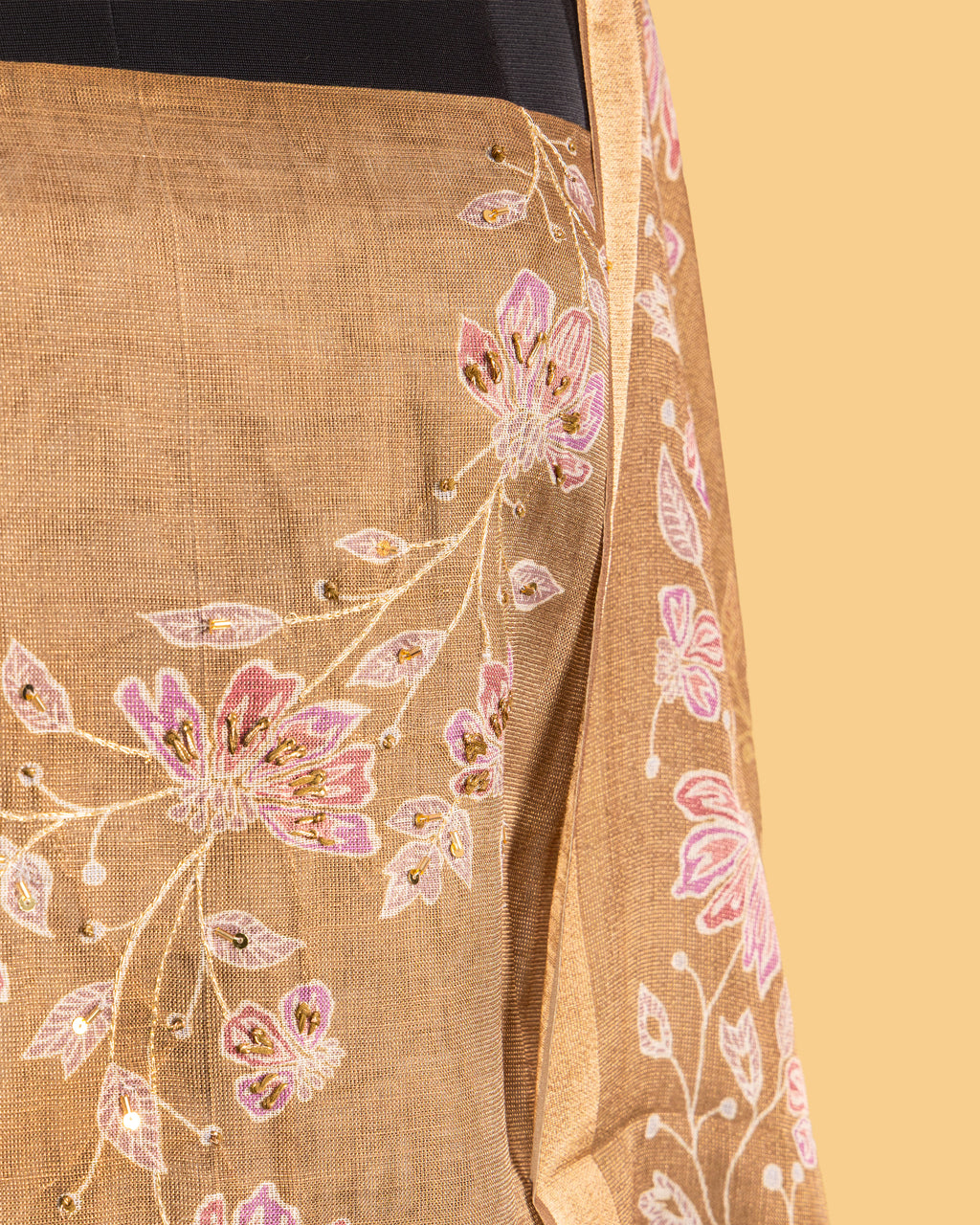 Honey Beige Floral Elegance