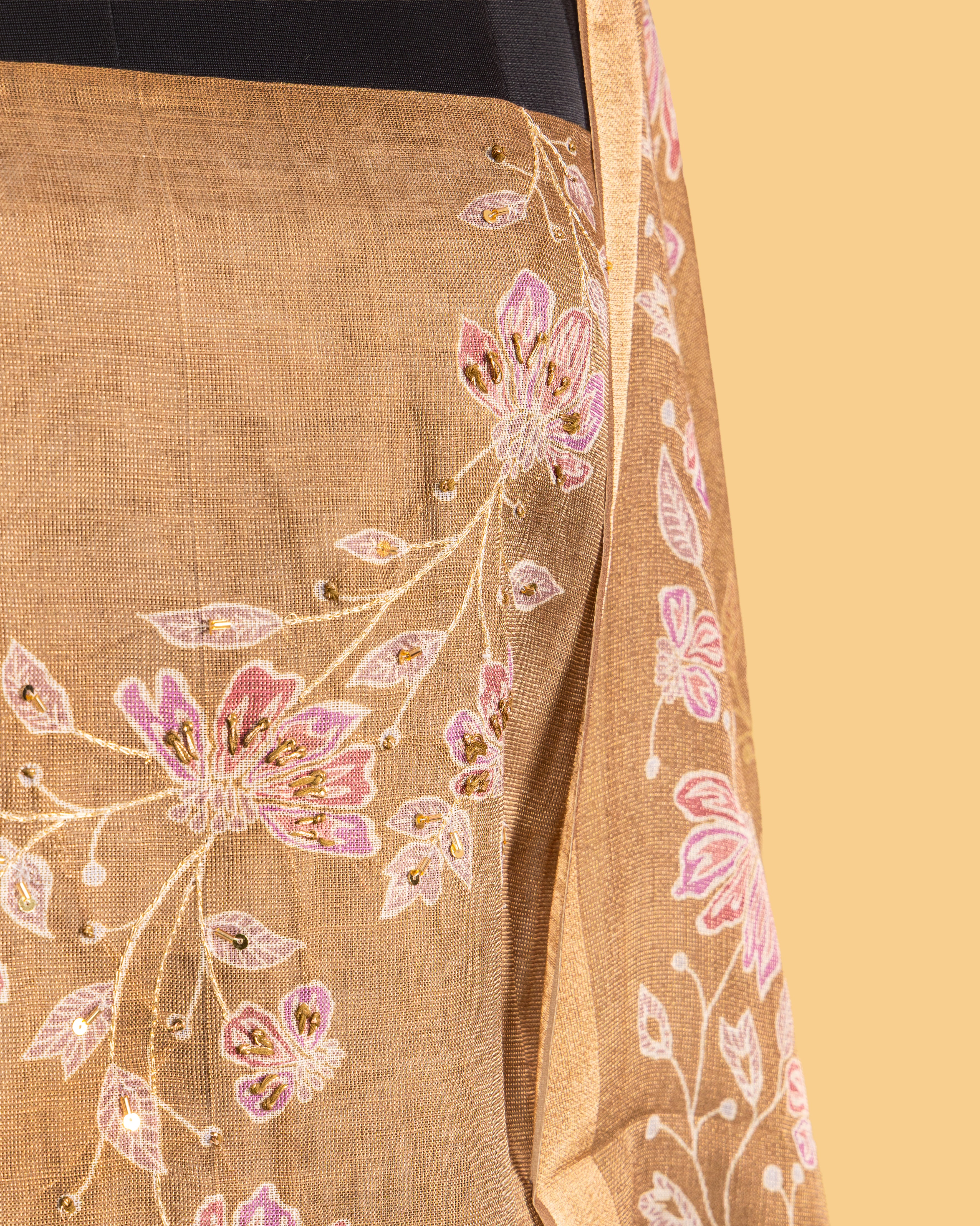Honey Beige Floral Elegance