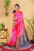 Rani Ikat Border Saree