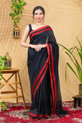 Crimson Edge Black Saree
