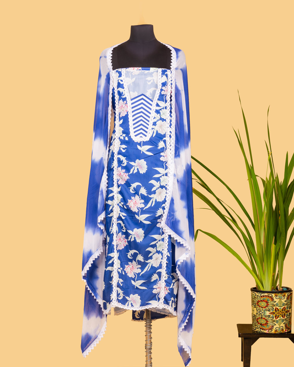 Chevron Muse—Blue Floral Set