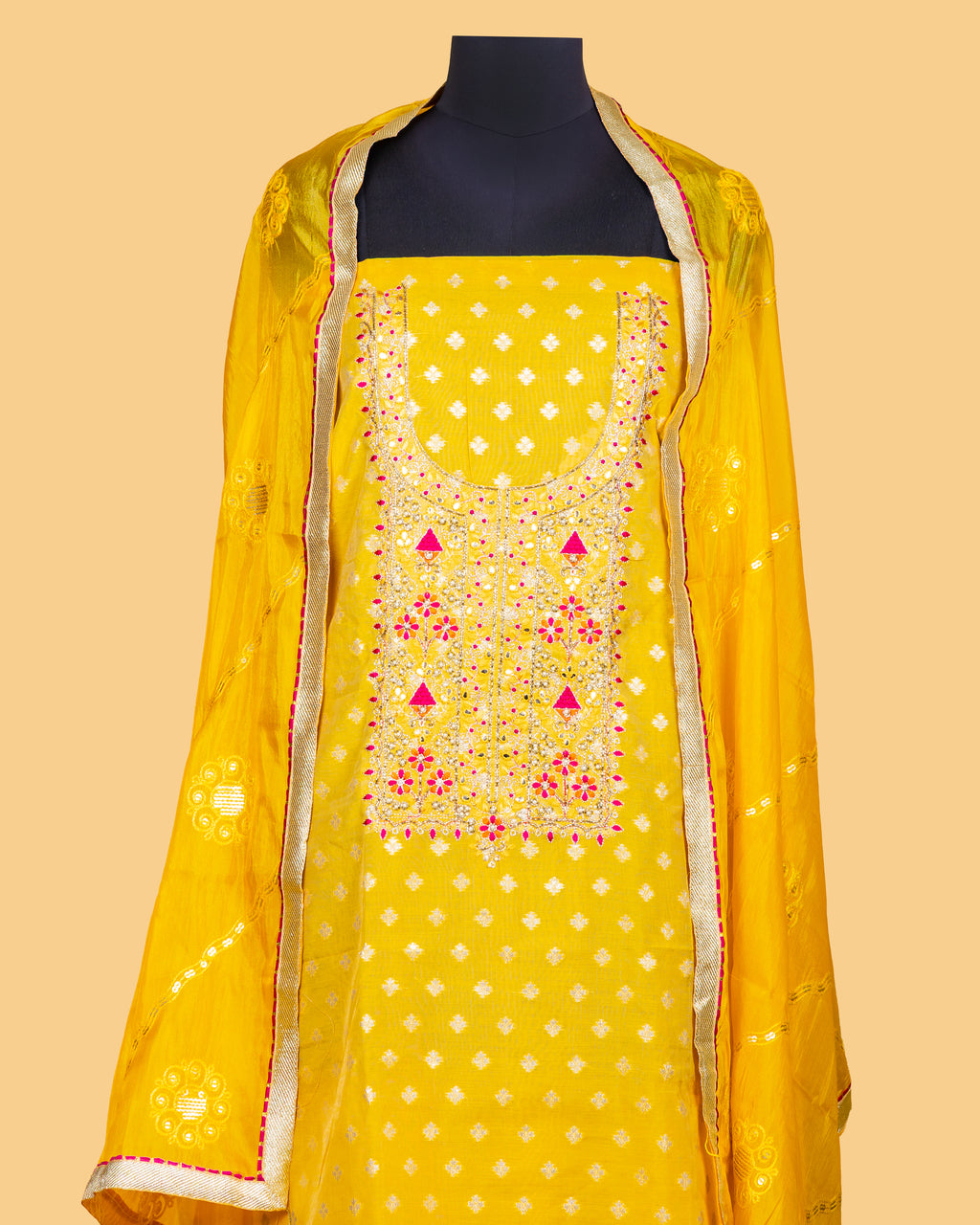 Mustard Noor Embroidered Set
