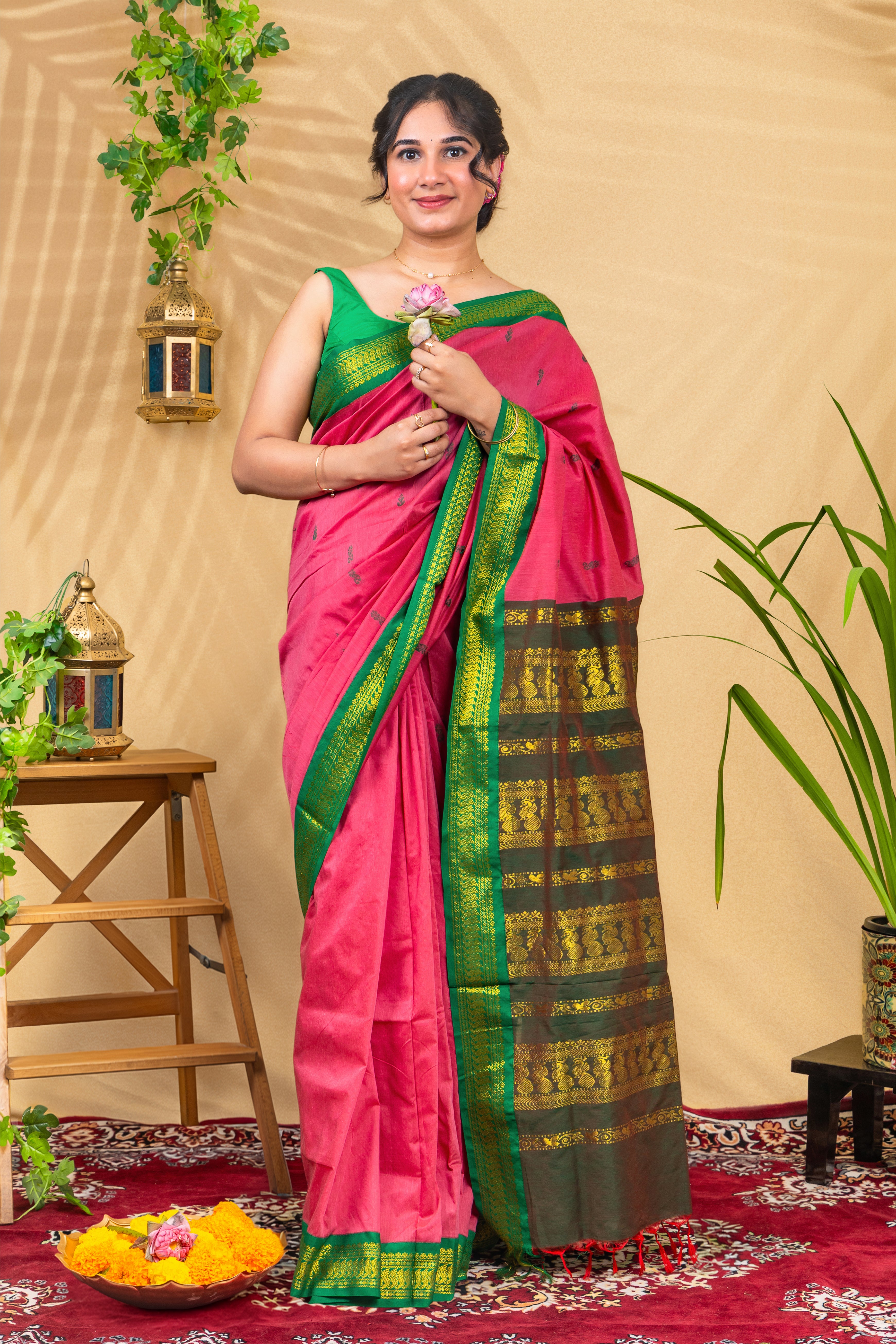 Rani Emerald Royale—Gadwal Silk