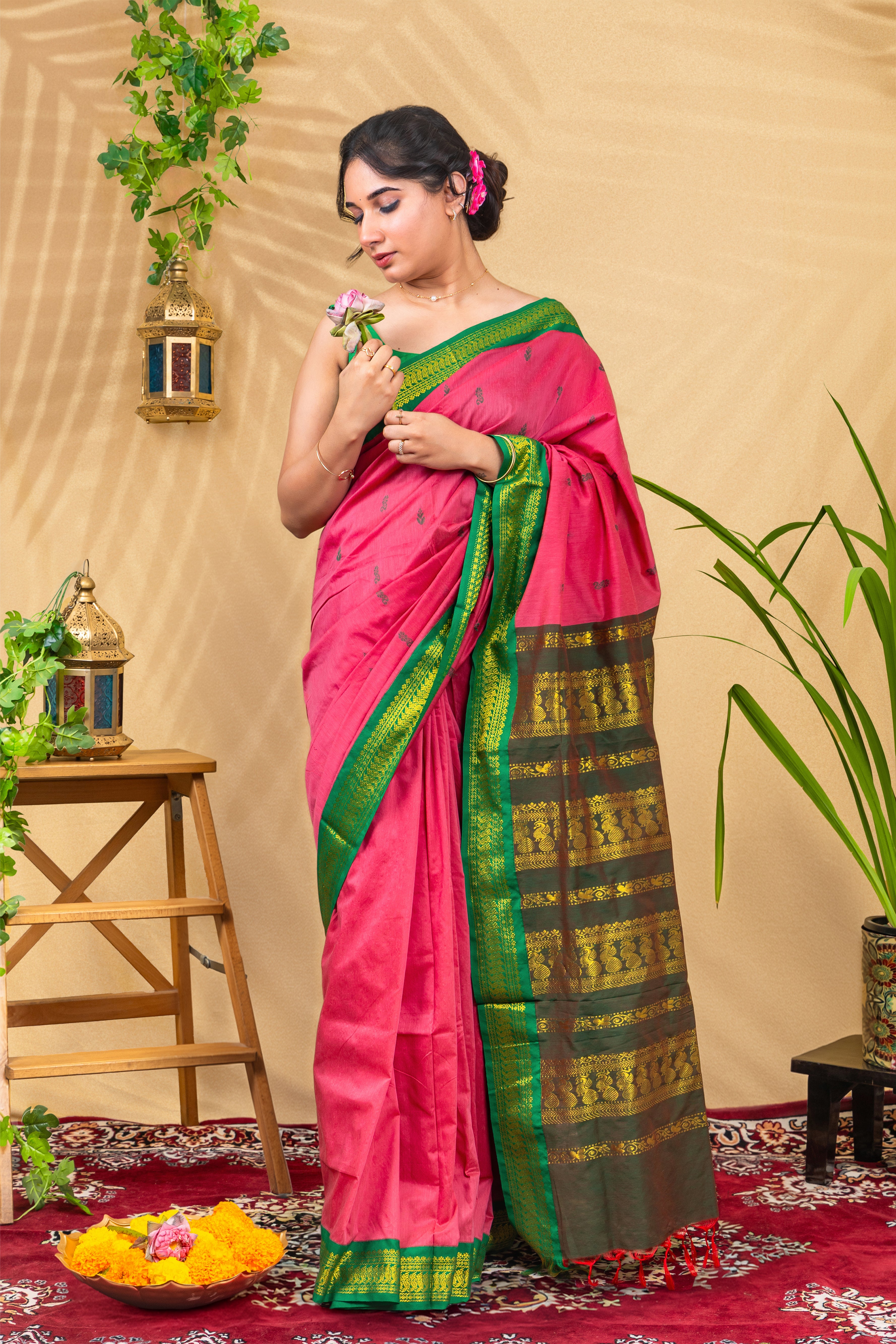 Rani Emerald Royale—Gadwal Silk