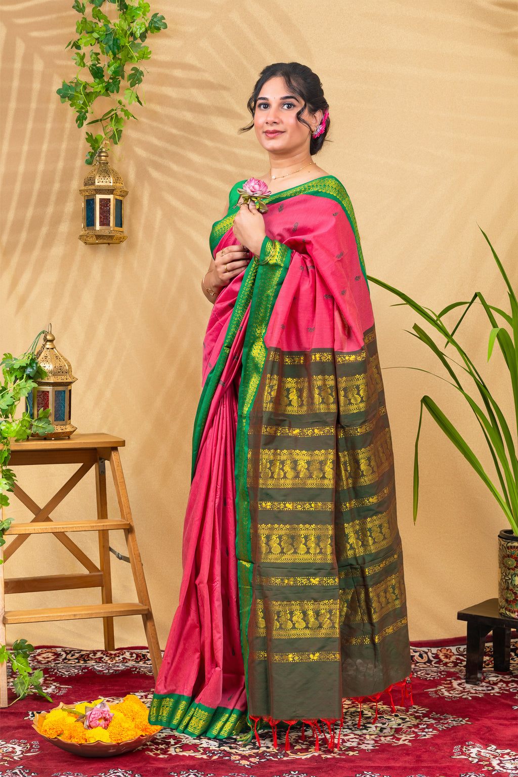 Rani Emerald Royale—Gadwal Silk