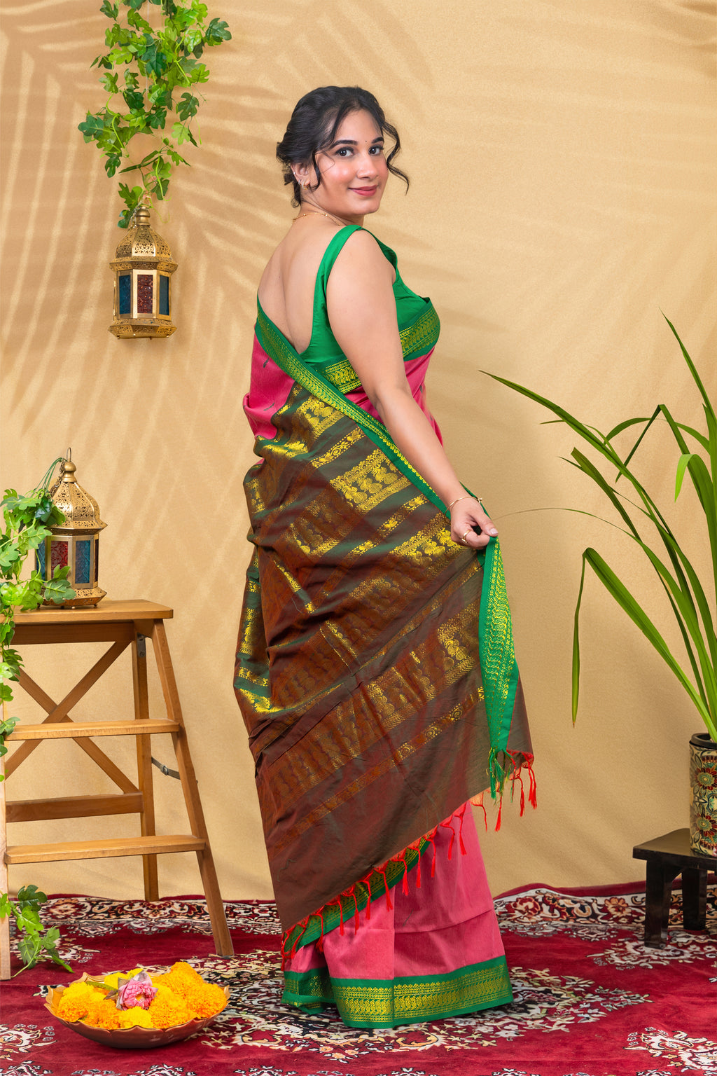 Rani Emerald Royale—Gadwal Silk
