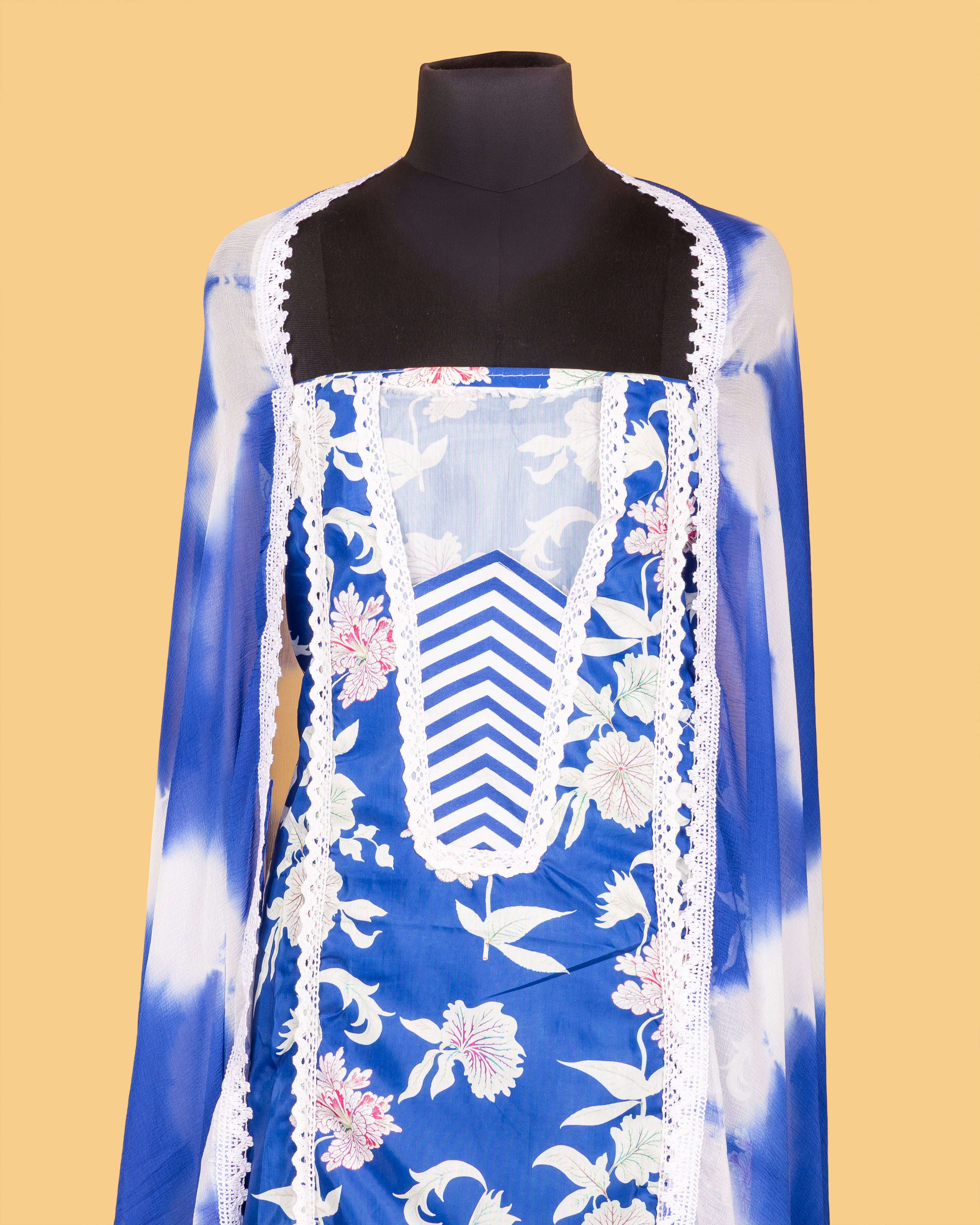 Chevron Muse—Blue Floral Set