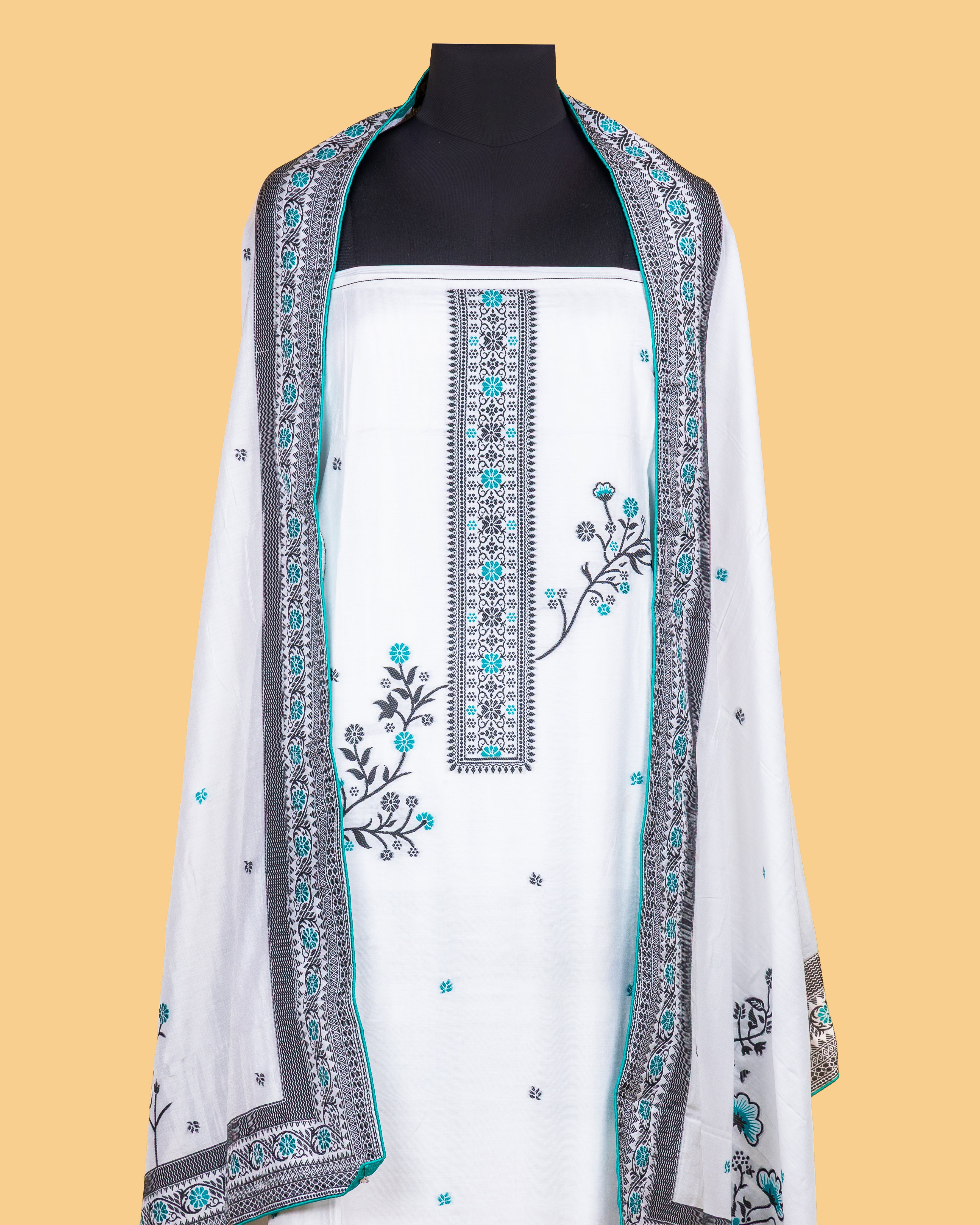 Teal Garden Border Suit Set