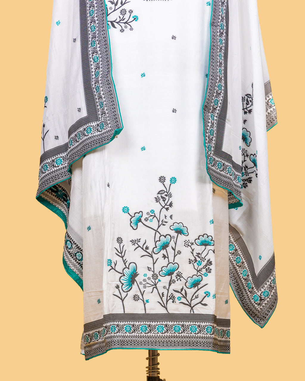 Teal Garden Border Suit Set