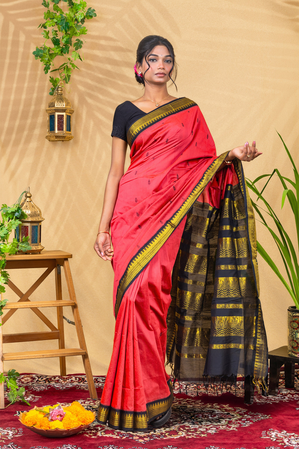 Crimson Onyx Classic—Gadwal Silk