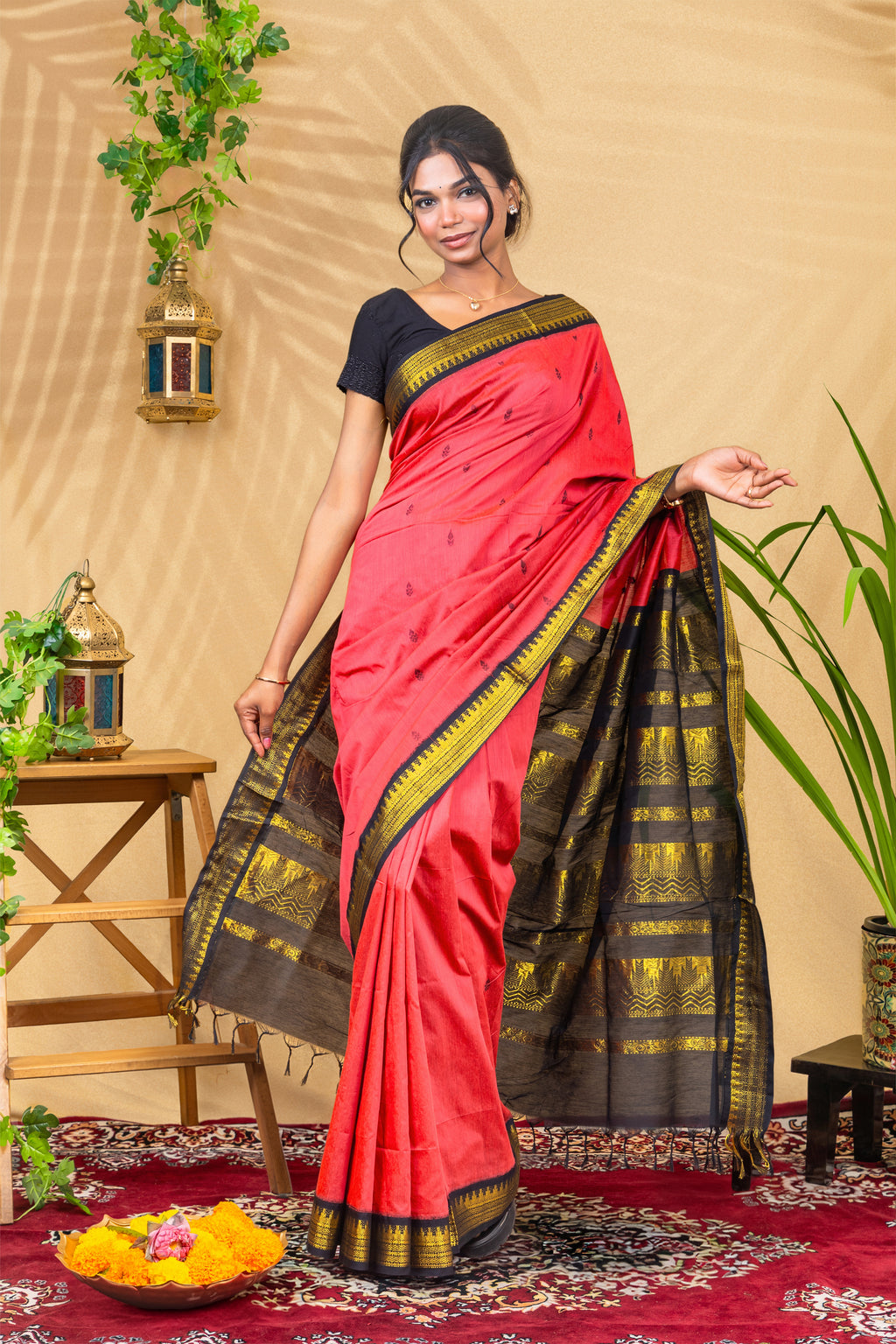 Crimson Onyx Classic—Gadwal Silk