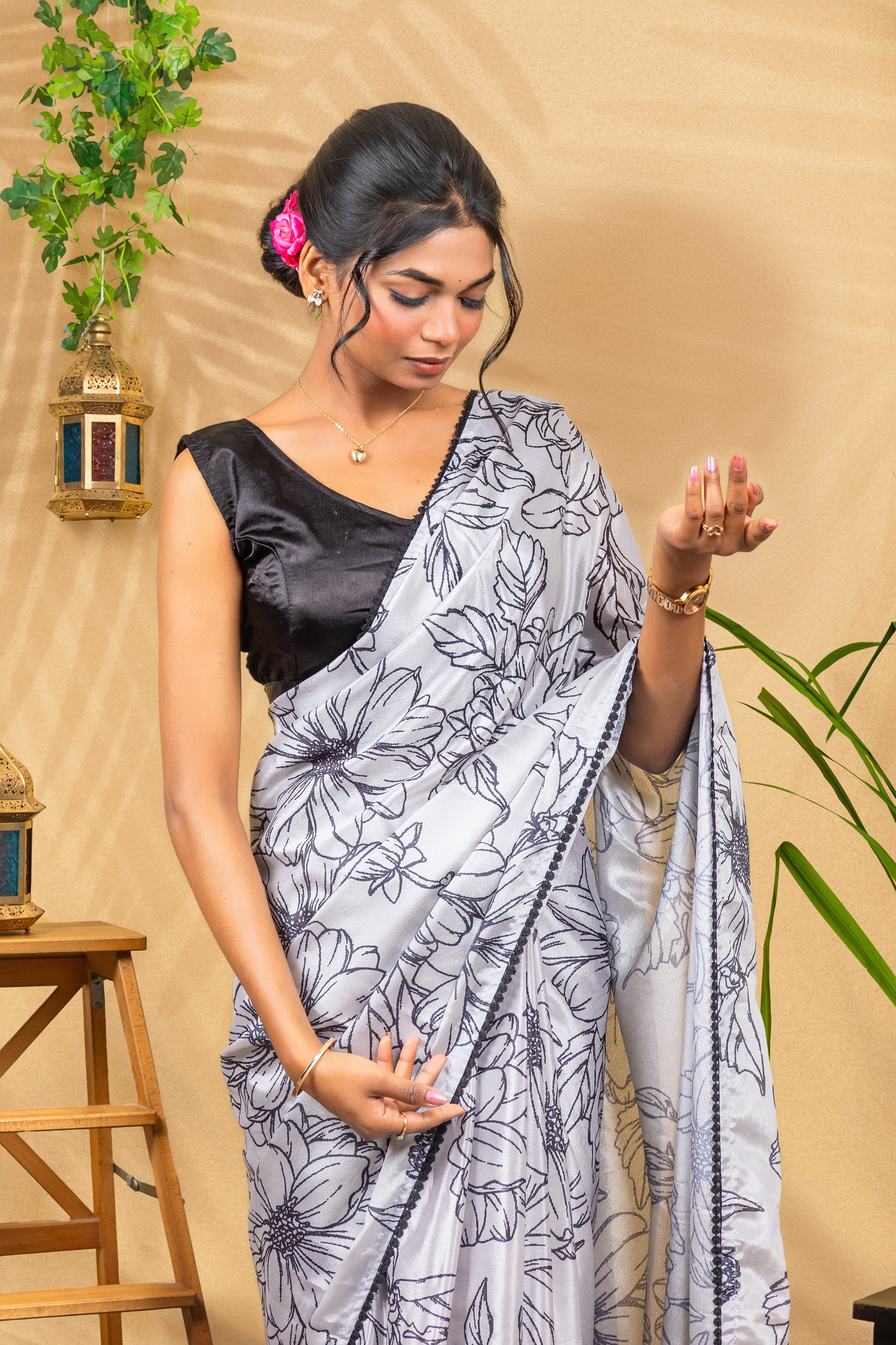 Sketchbook Floral Saree