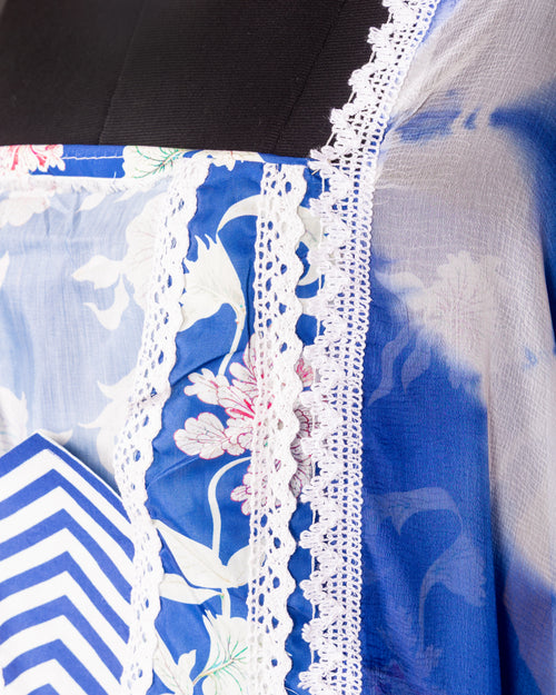 Chevron Muse—Blue Floral Set