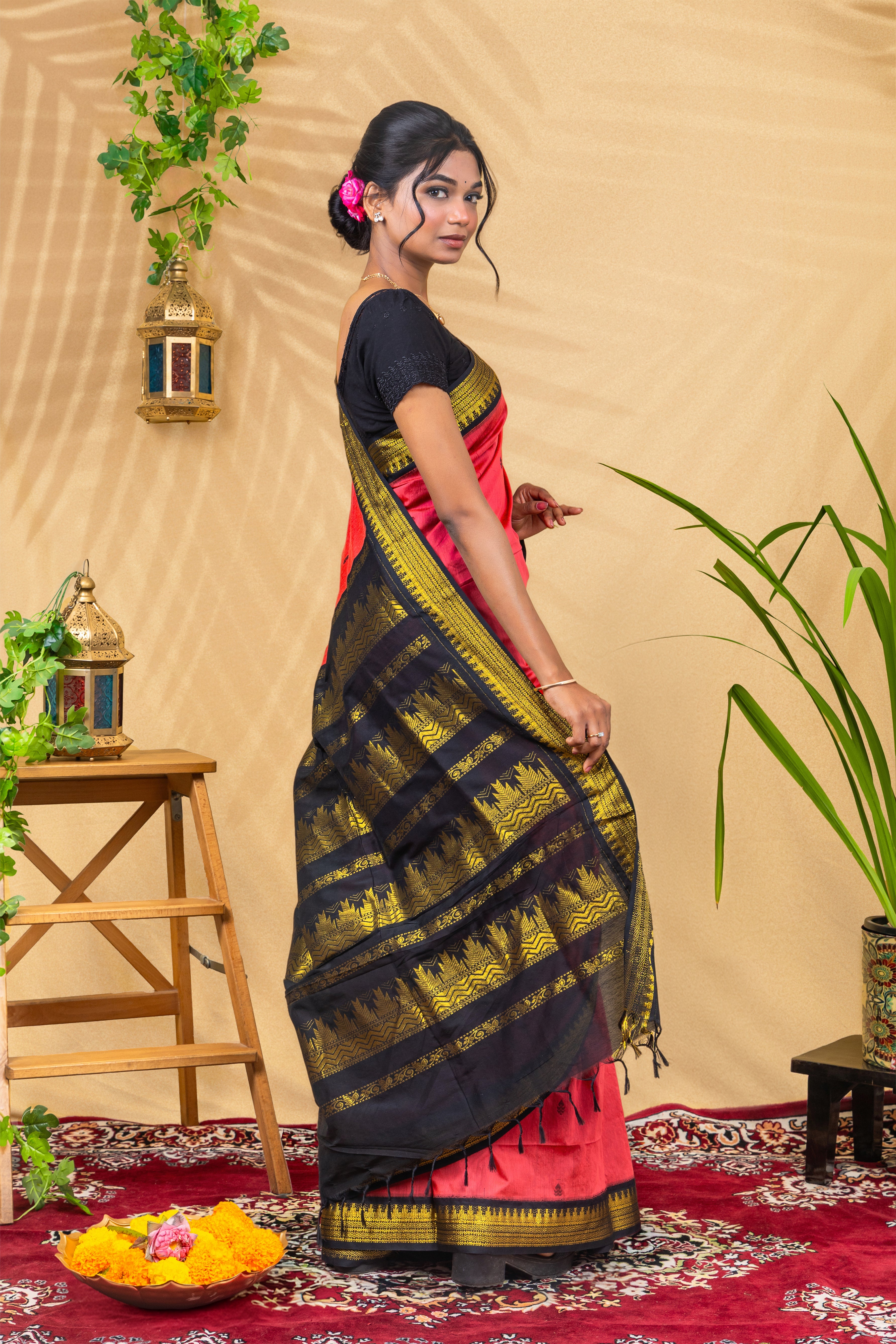 Crimson Onyx Classic—Gadwal Silk