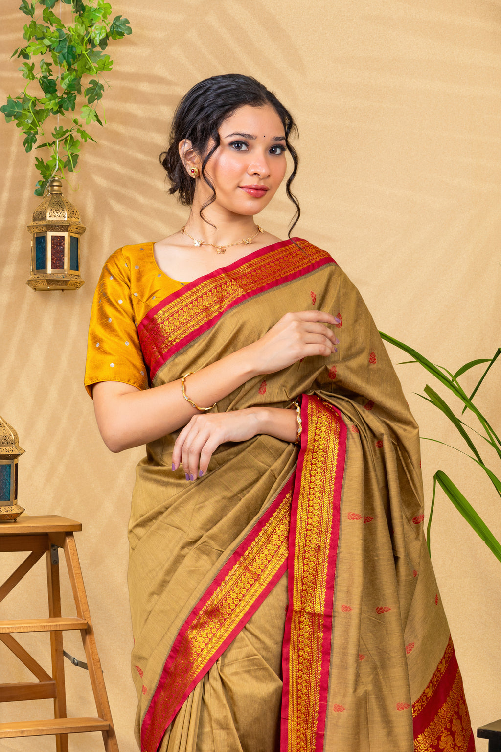 Antique Maroon Heritage—Gadwal Silk