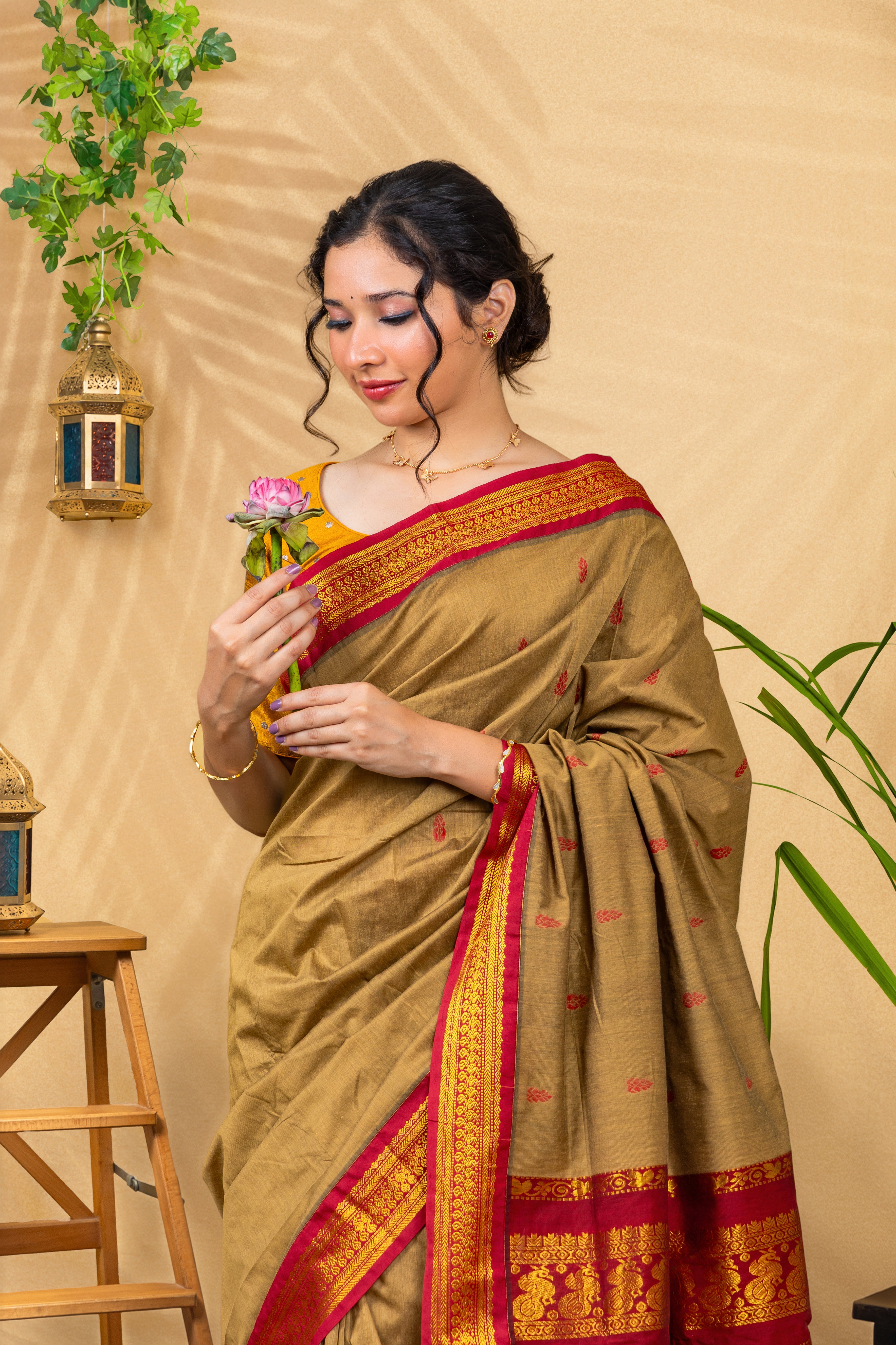 Antique Maroon Heritage—Gadwal Silk