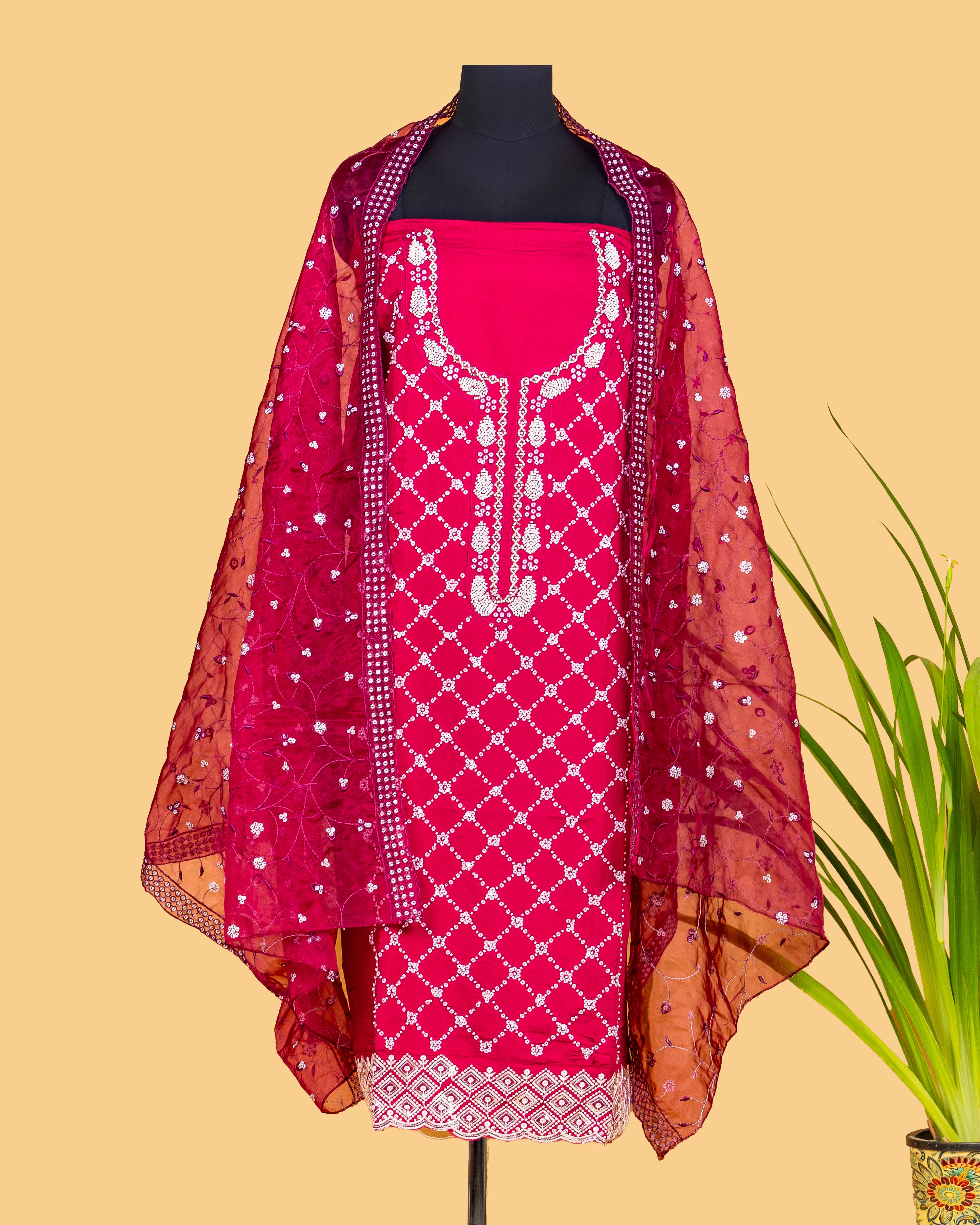 Gulnaar Jaal Dress Material