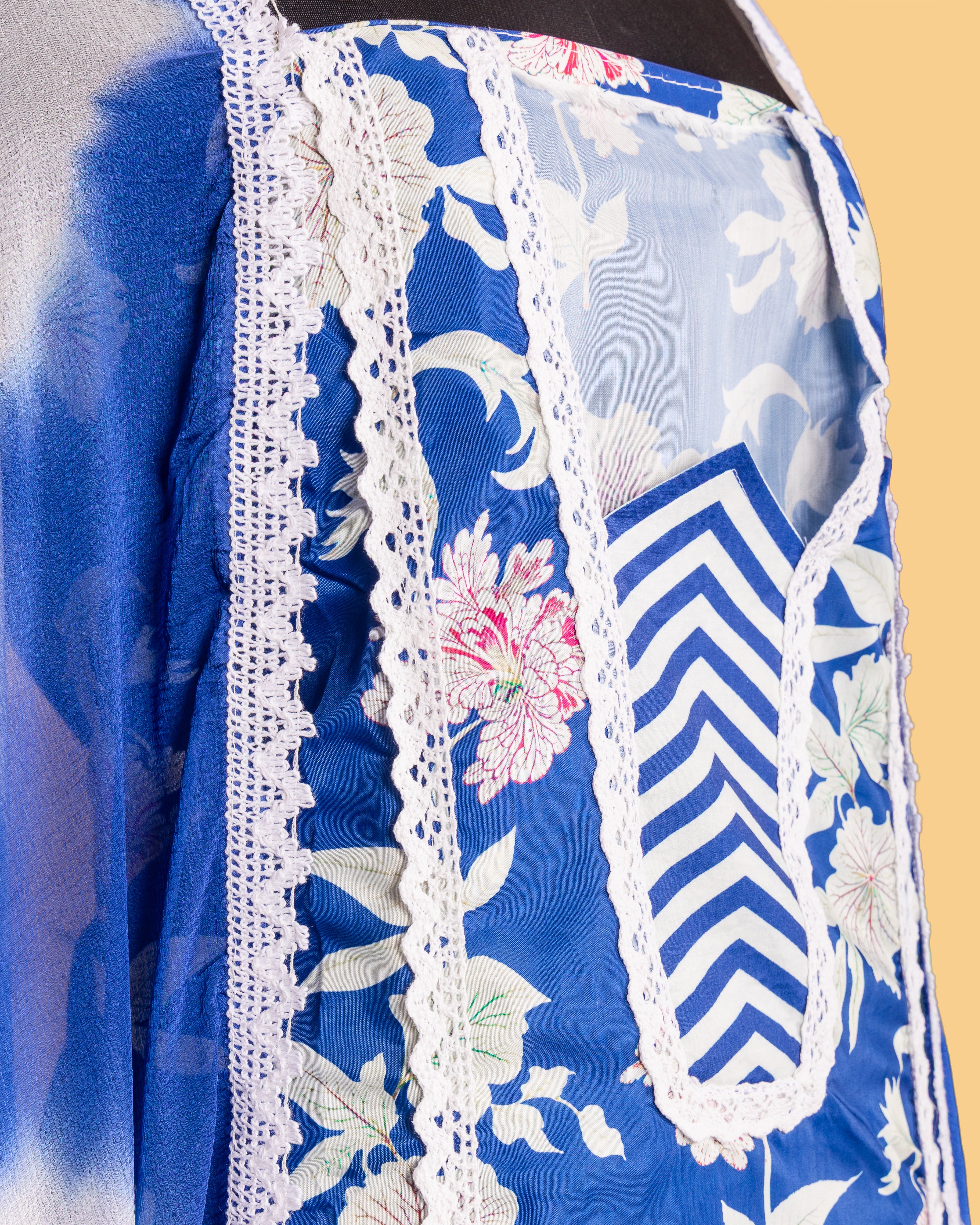 Chevron Muse—Blue Floral Set