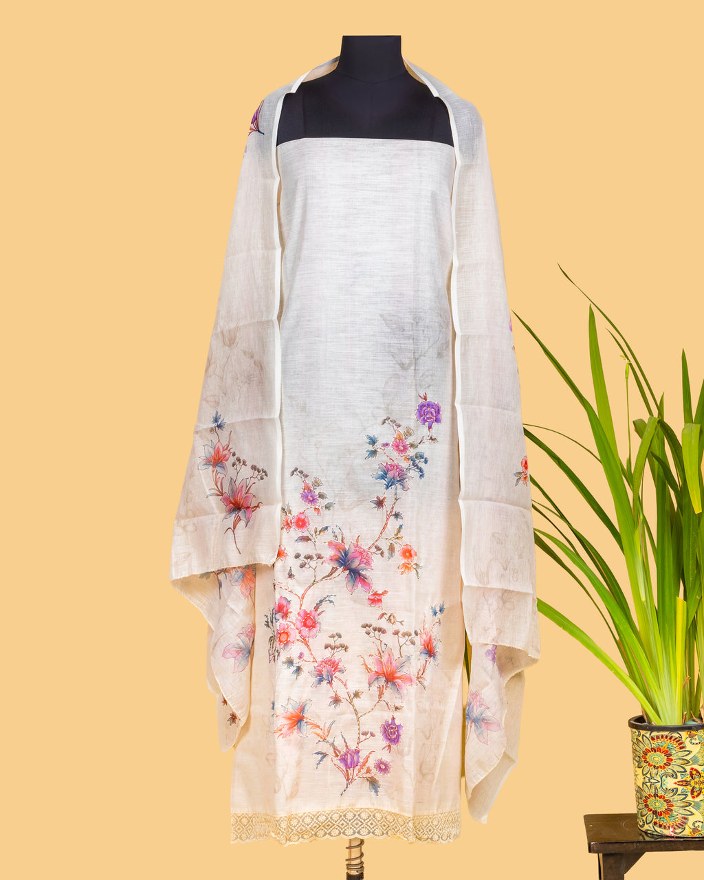 Pearl Garden Floral Dress Material