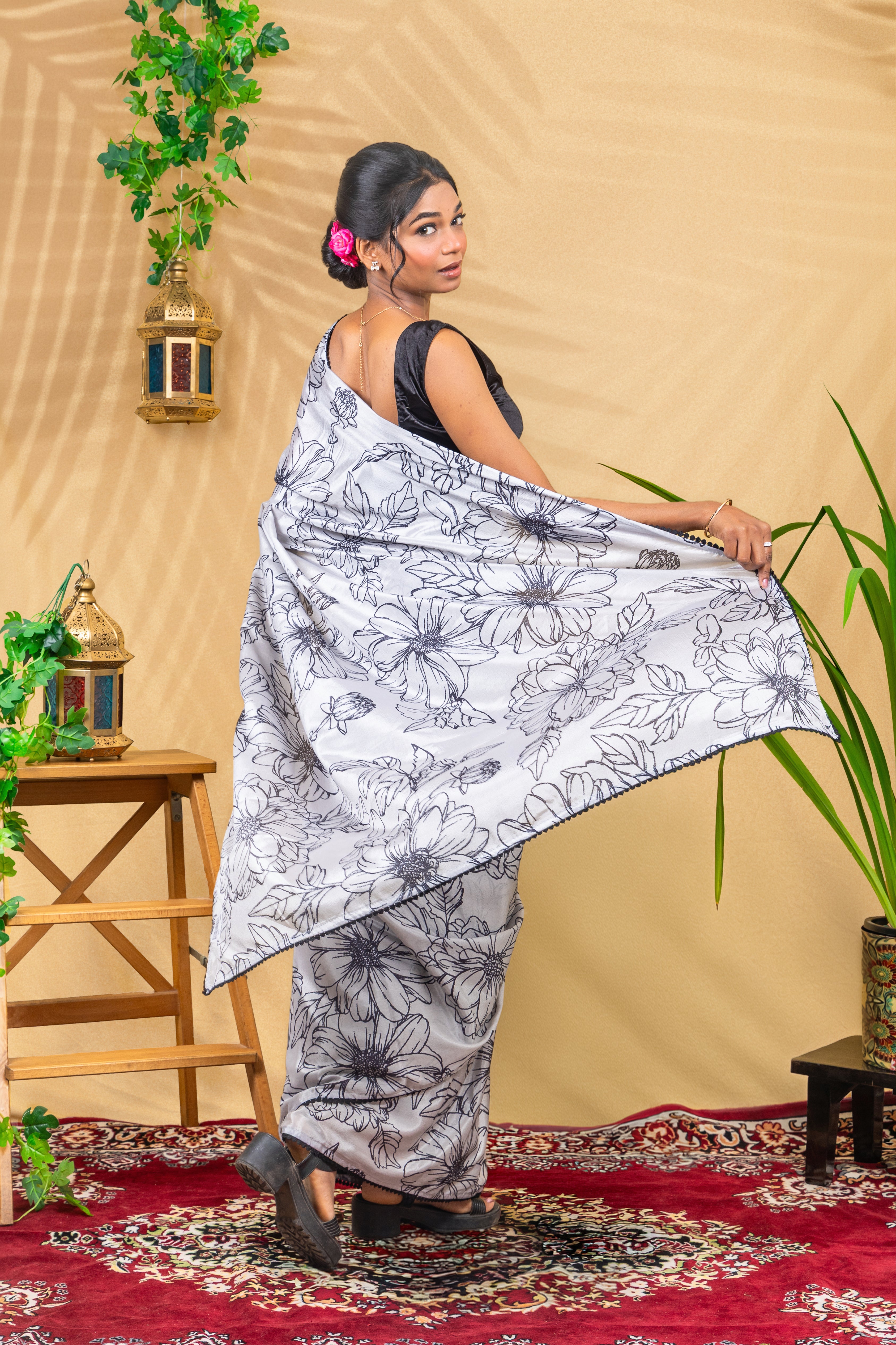 Sketchbook Floral Saree