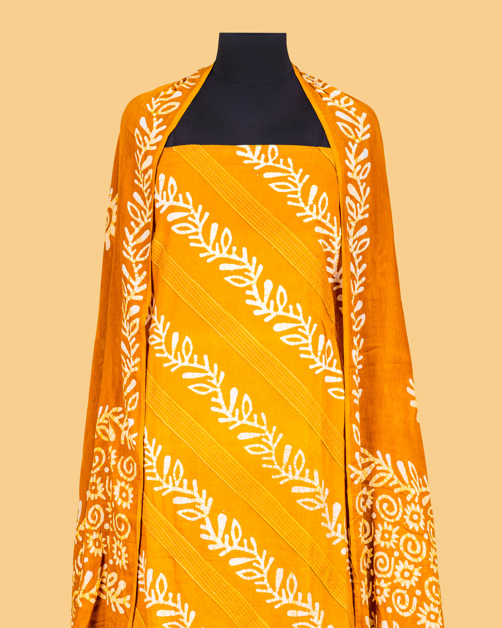 Mustard Botanical Stripe Suit Set