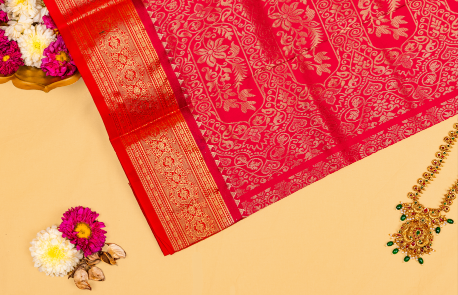 Suvarna Kanchi Border Kanjivaram Saree