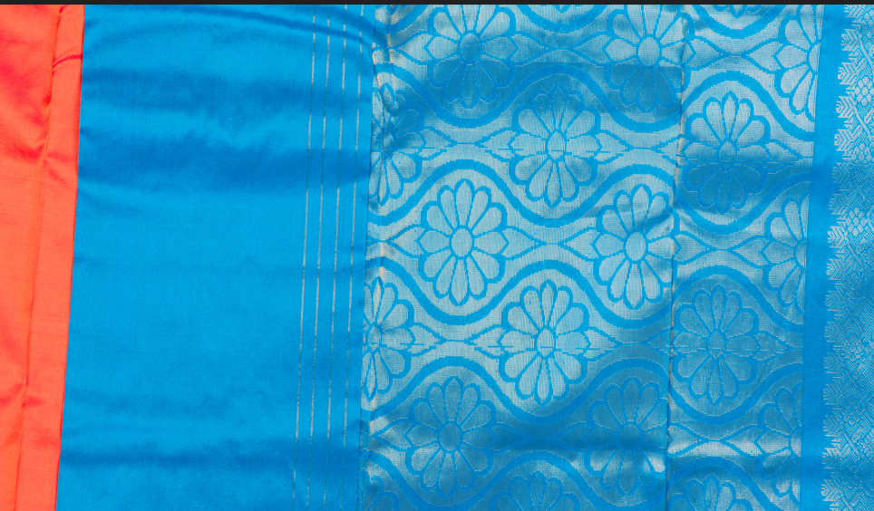 Temple Kinari Neelam Kanjivaram Saree