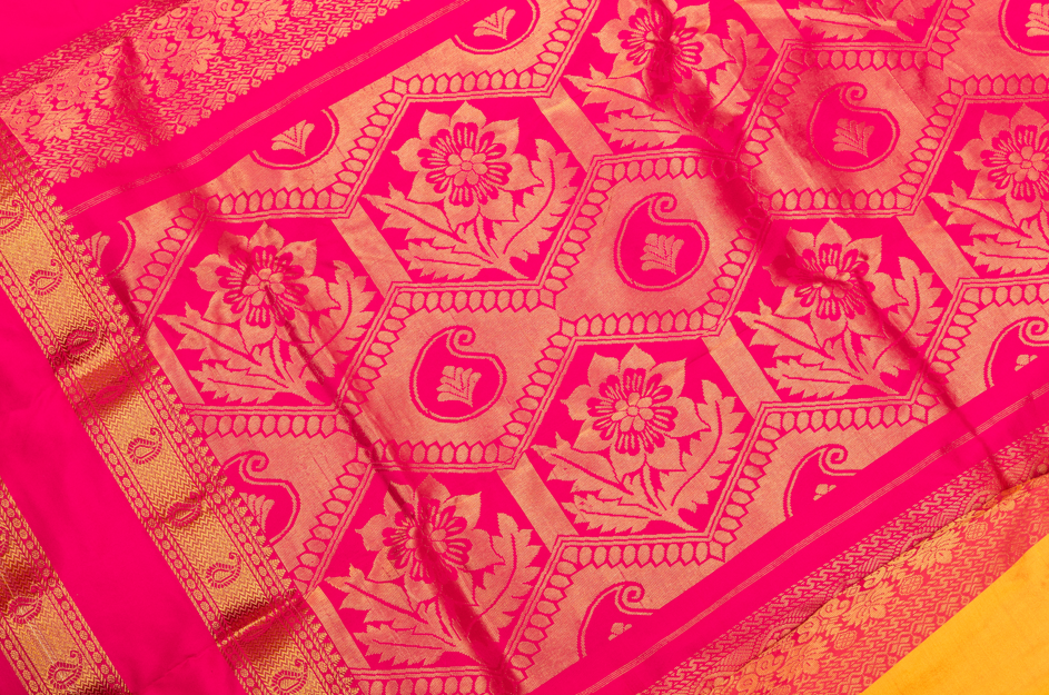 Rani Gulabi Zari Kanjivaram Saree